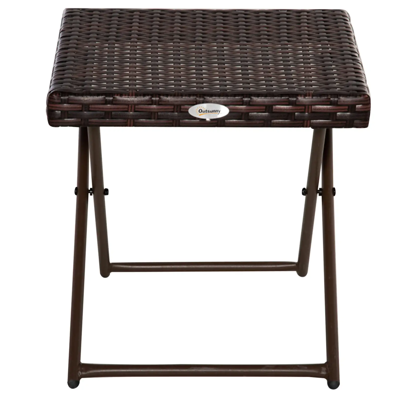 Outdoor PE Rattan Coffee Table, 15.75"x15.75"x15.75", Brown - Image 11