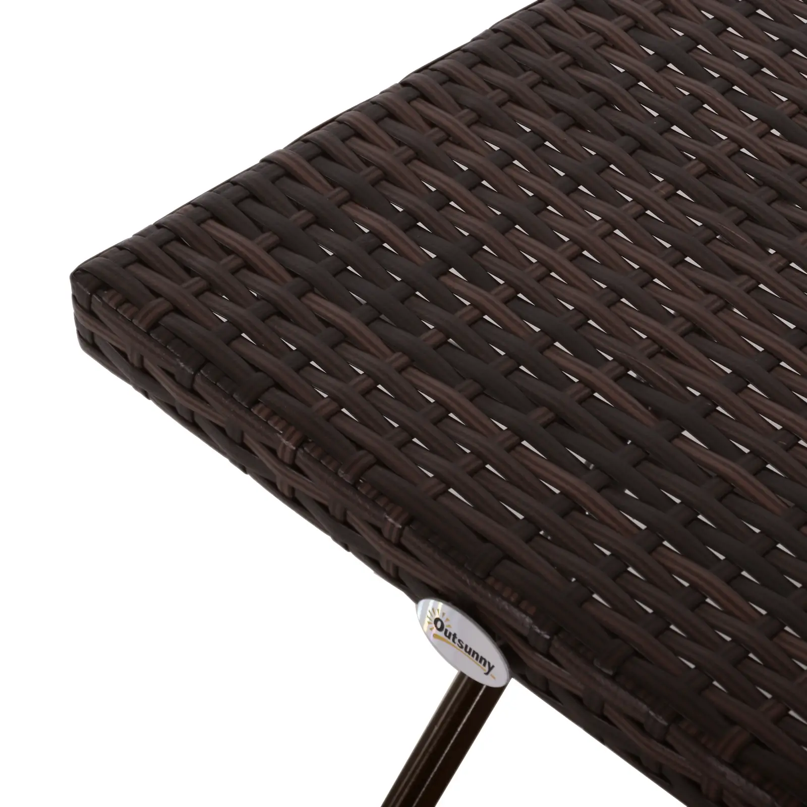 Outdoor PE Rattan Coffee Table, 15.75"x15.75"x15.75", Brown - Image 9