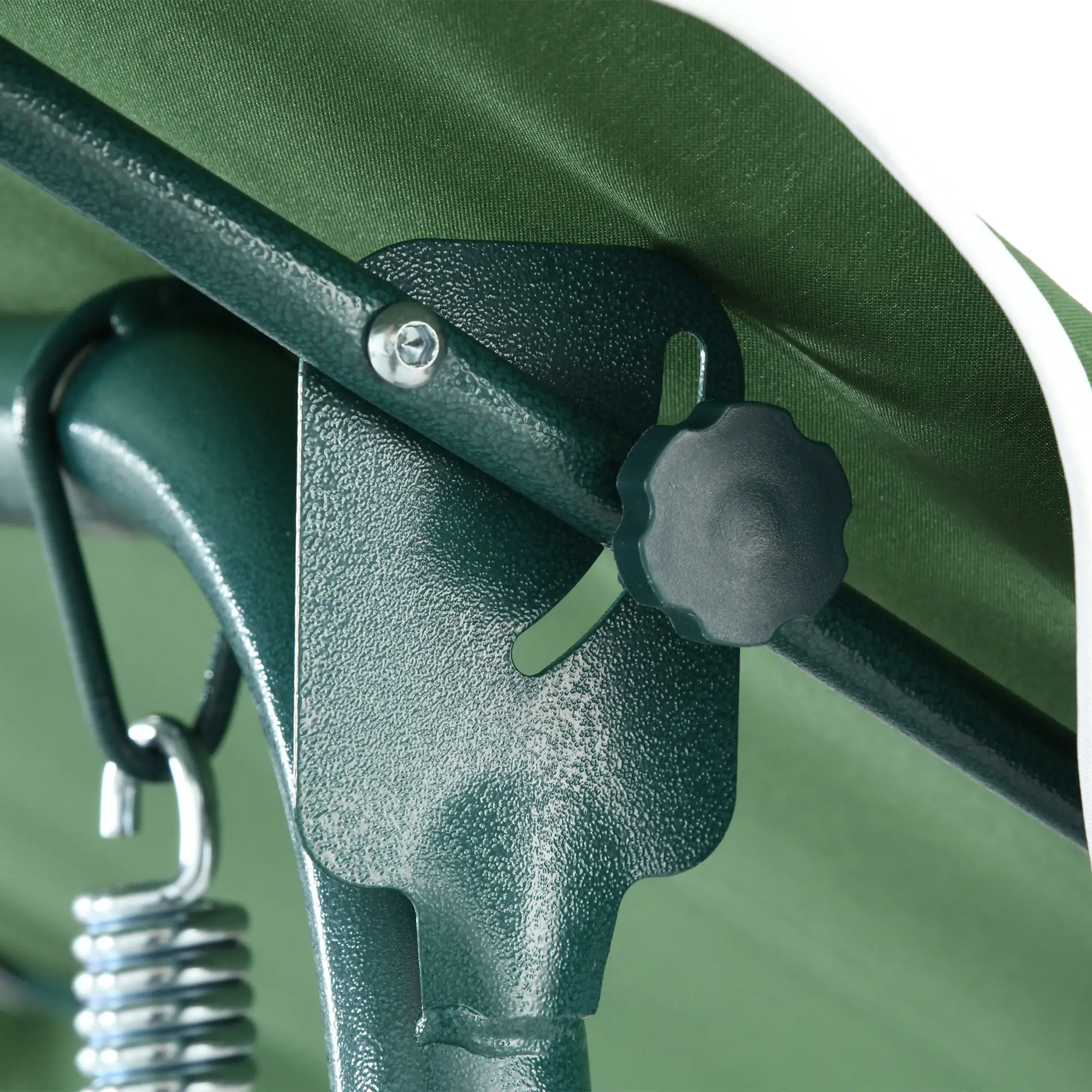 Outdoor Porch Swing, Adjustable Canopy, 3-Seater, Green - Image 9