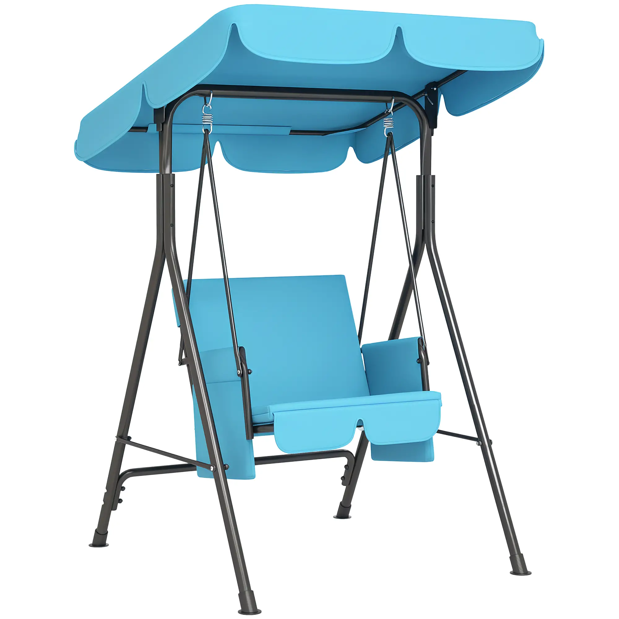 Outdoor Porch Swing, Adjustable Canopy, Removable Cushion, 1-Seat - Image 11