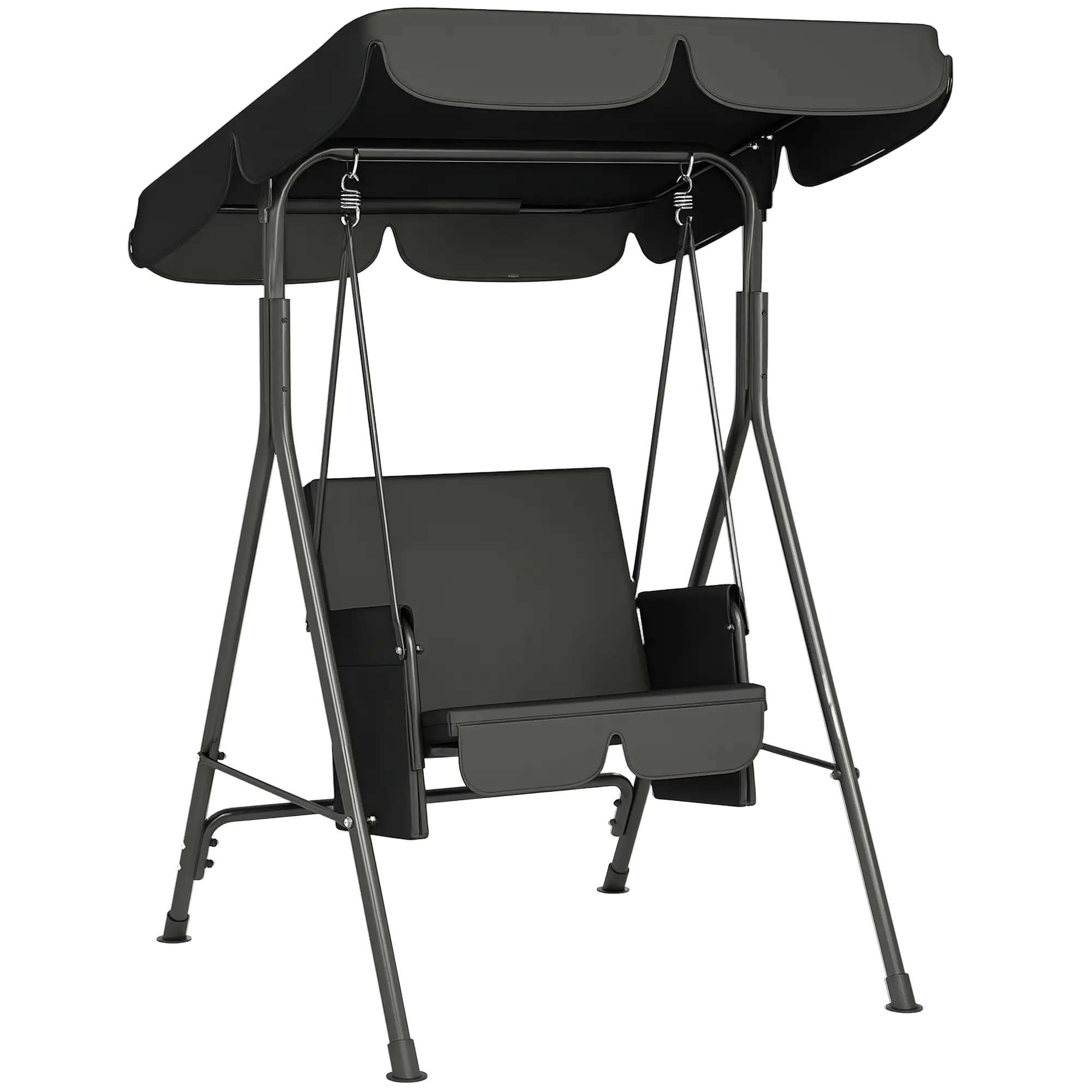 Outdoor Porch Swing, Adjustable Canopy, Removable Cushion, 1-Seat - Image 11