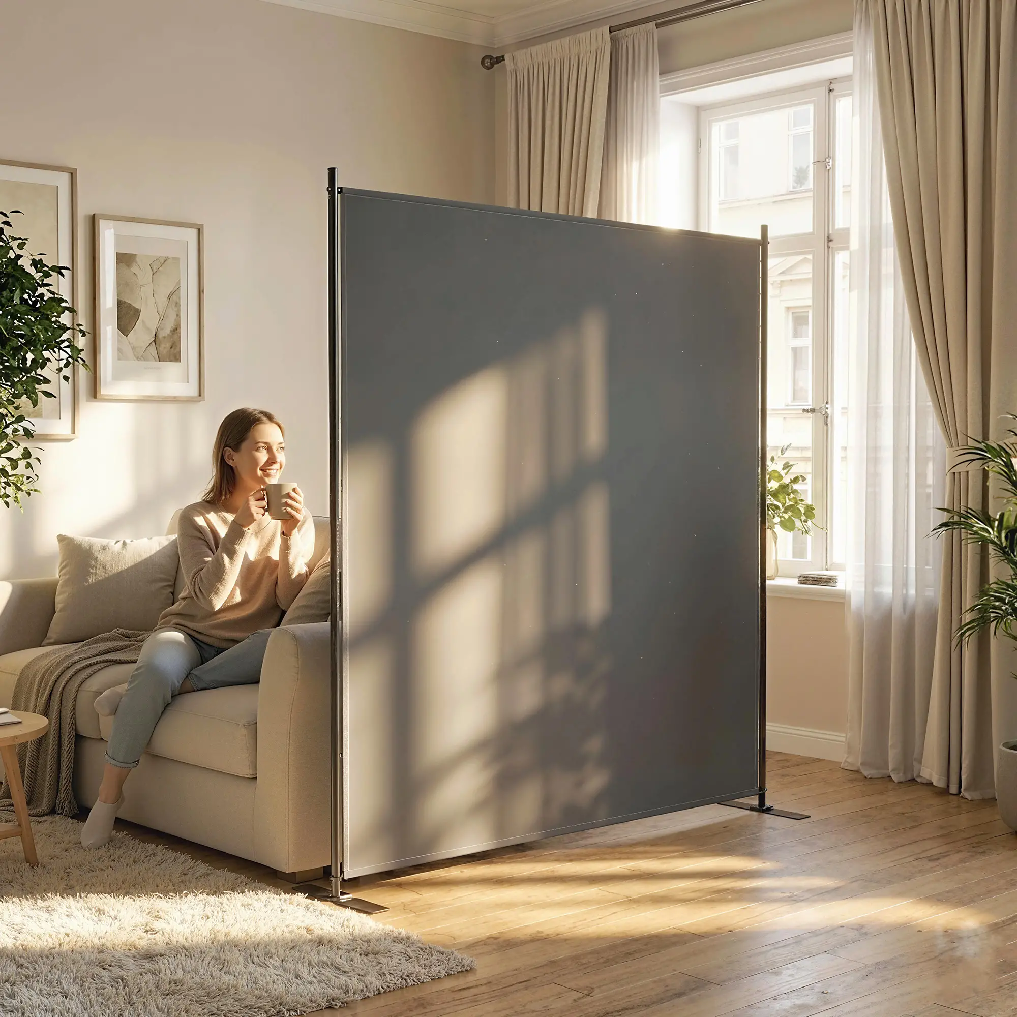 Outdoor Privacy Screen, 70.9" x 70.9", Dark Grey - Image 2