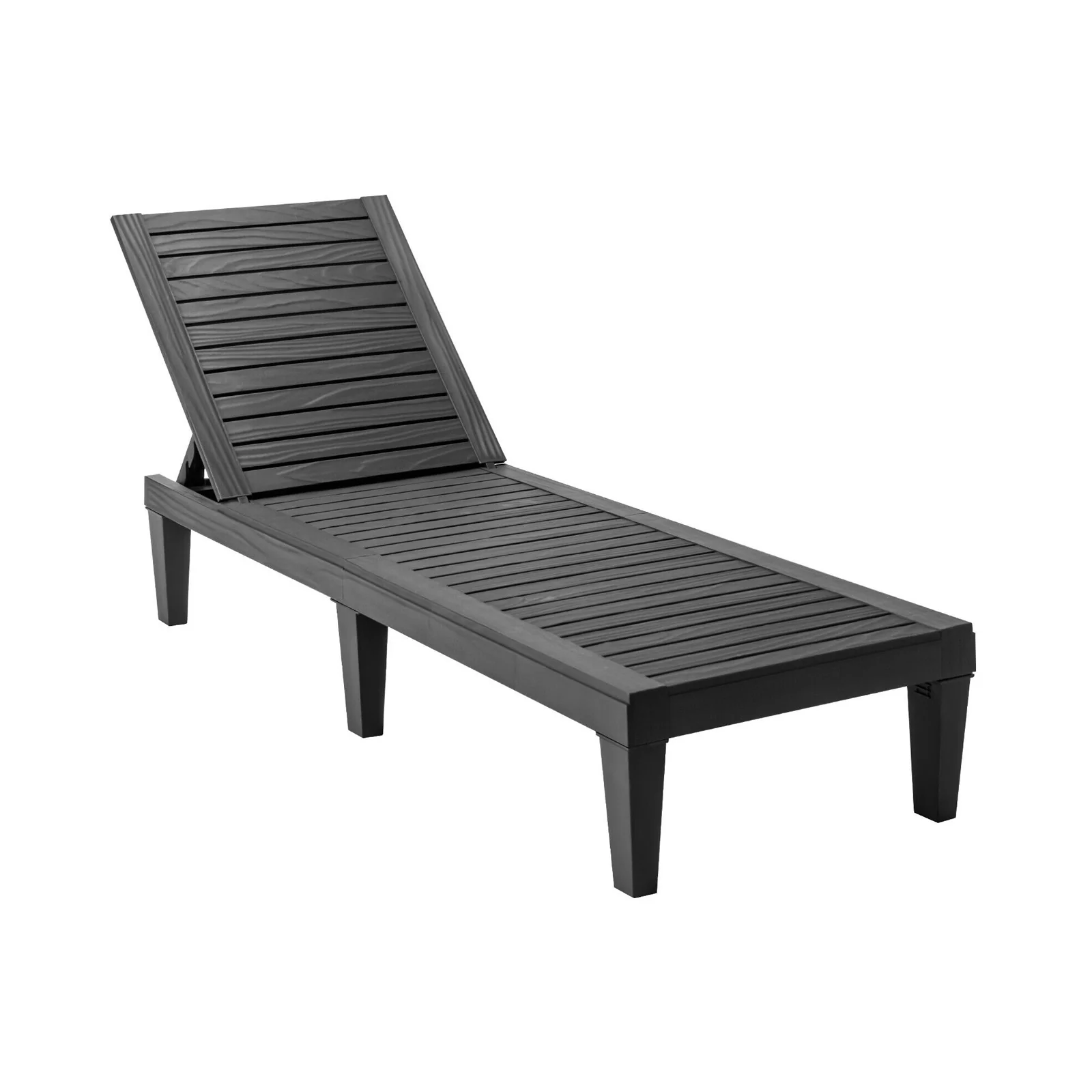 Outdoor Recliner Chair, 5-Position Adjustable Backrest, Black - Image 4