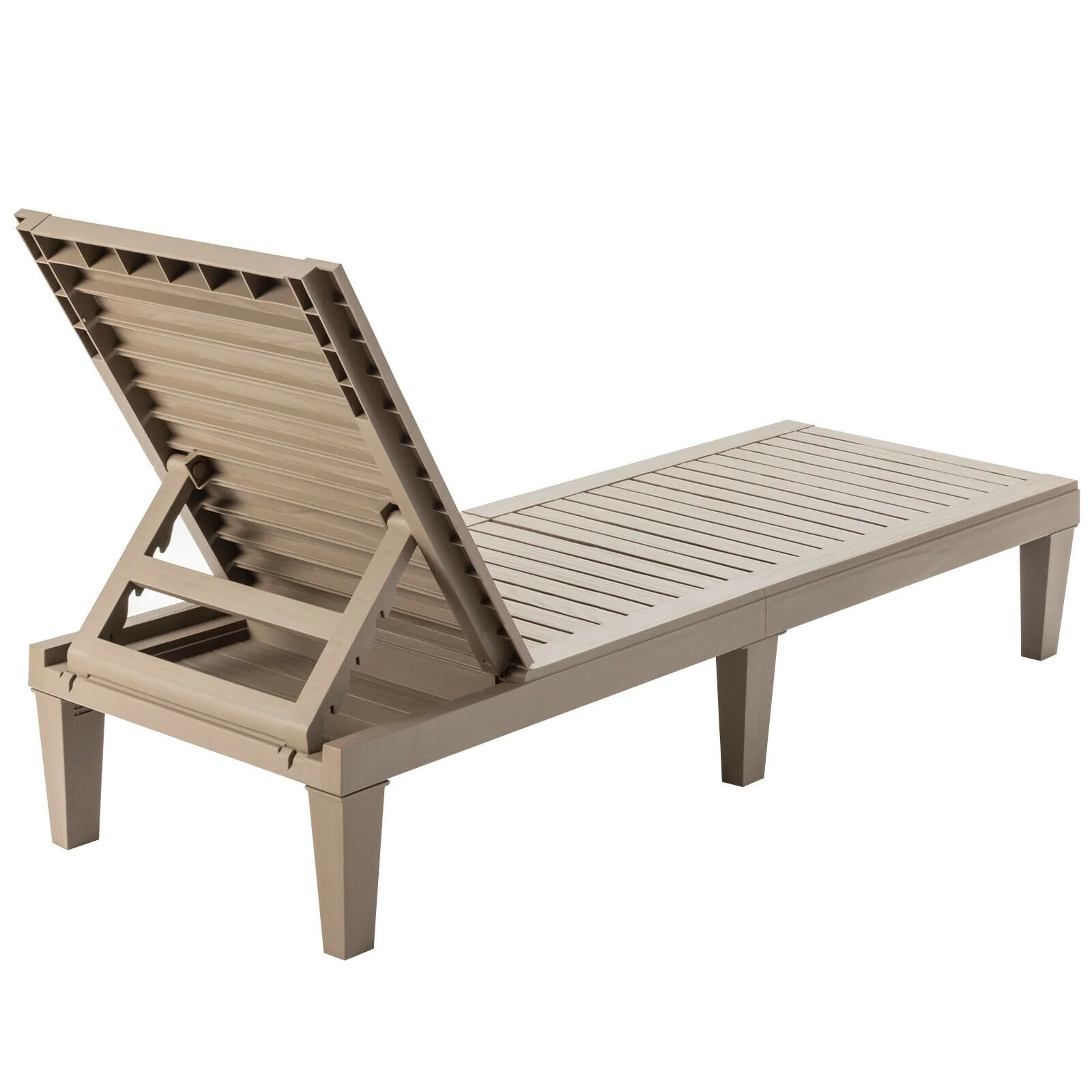 Outdoor Recliner Chair, 5-Position Adjustable Backrest, Brown - Image 8