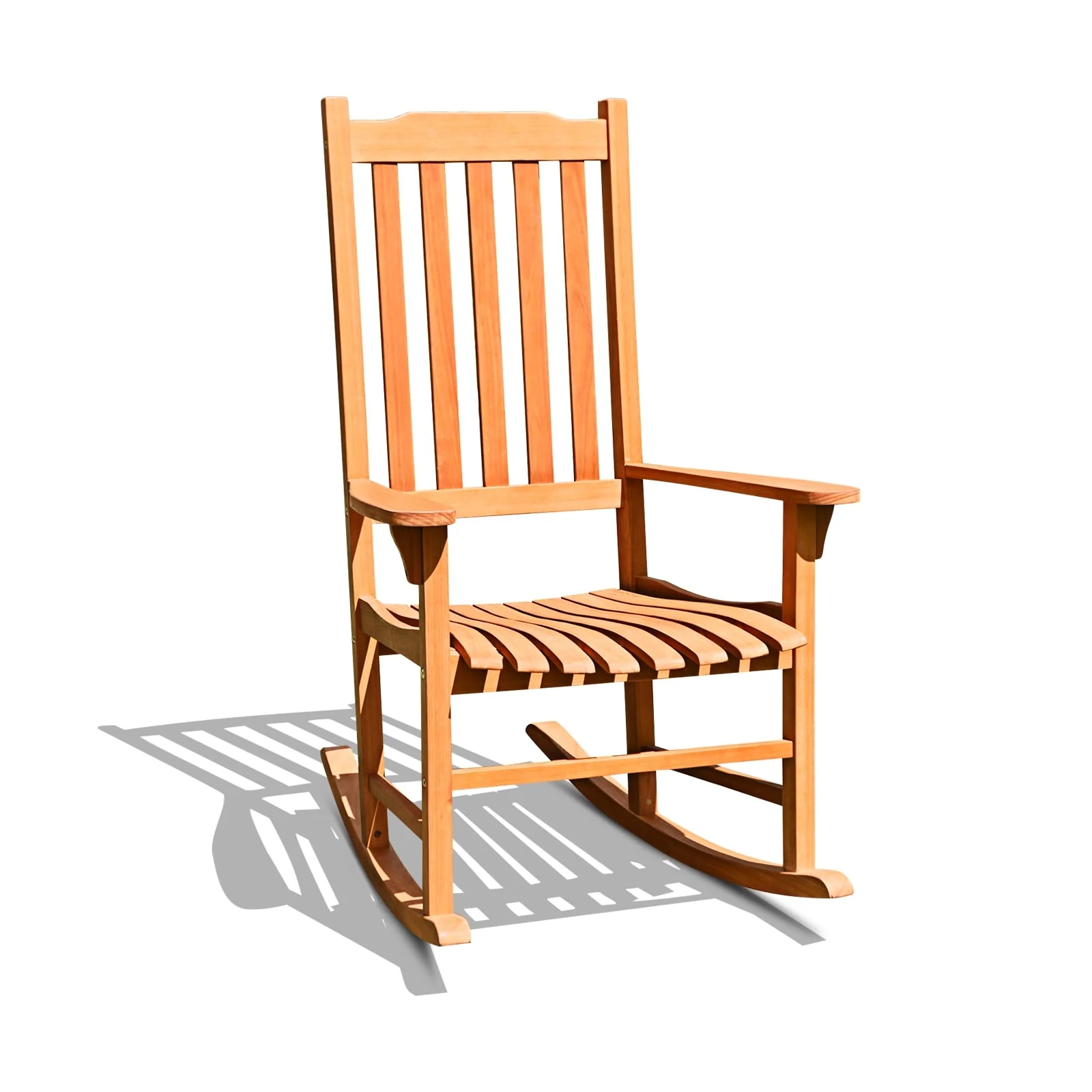 Outdoor Rocking Chair, Single Rocker, Patio Deck, Natural - Image 4