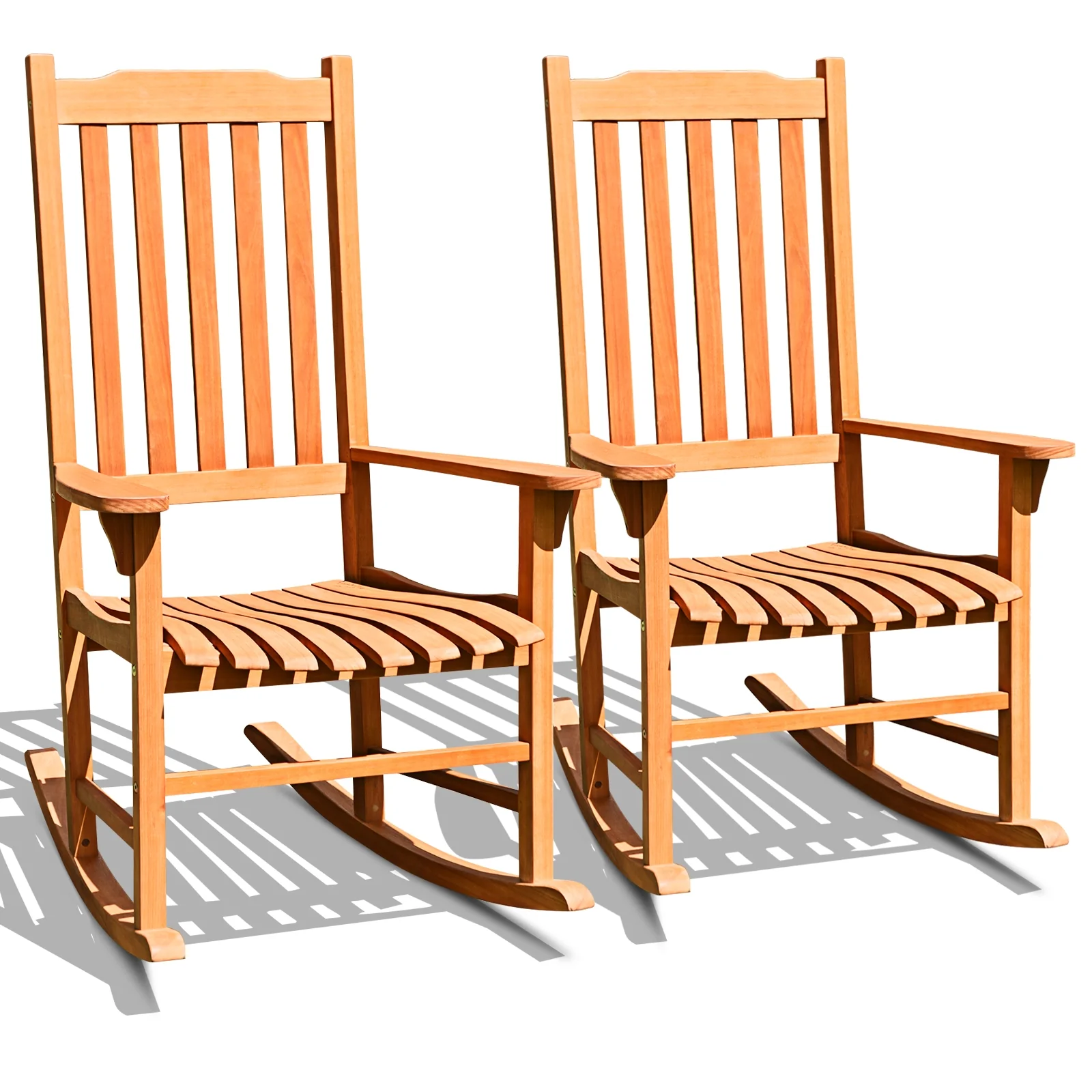 Outdoor Rocking Chair, Single Rocker, Patio Deck, Natural - Image 5