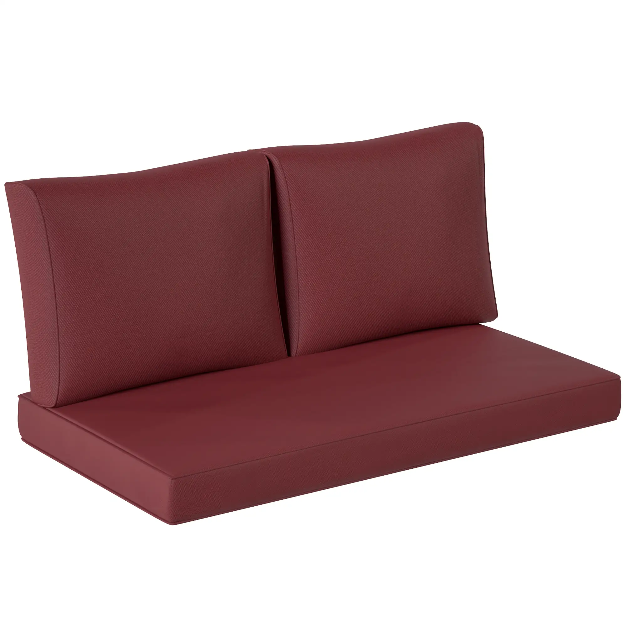 Outdoor Seat Cushions With Backrest, Loveseat Double Sofa, Wine Red - Image 11