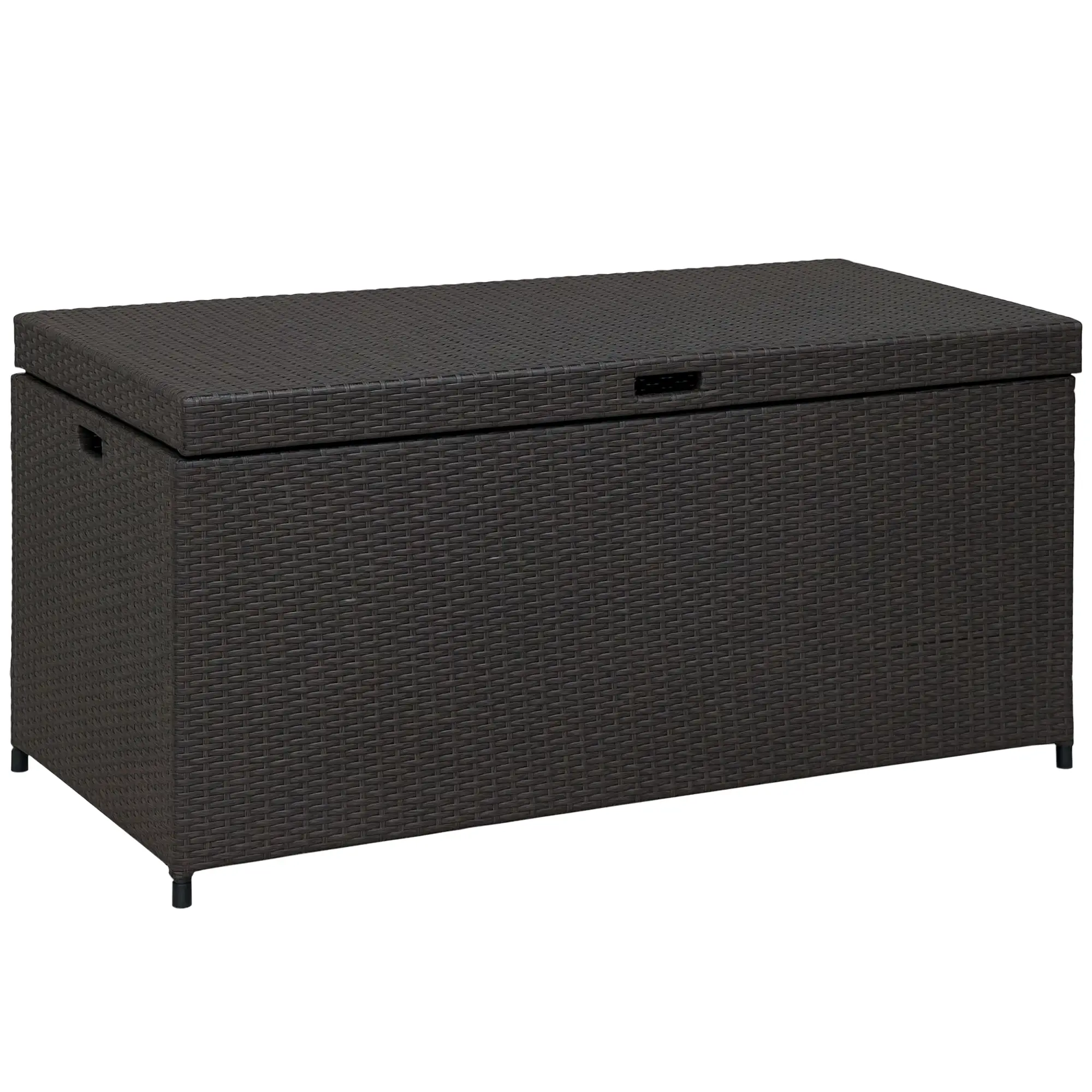 Outdoor Storage Box, 118 Gallon, Plastic Lid, Handles, Grey