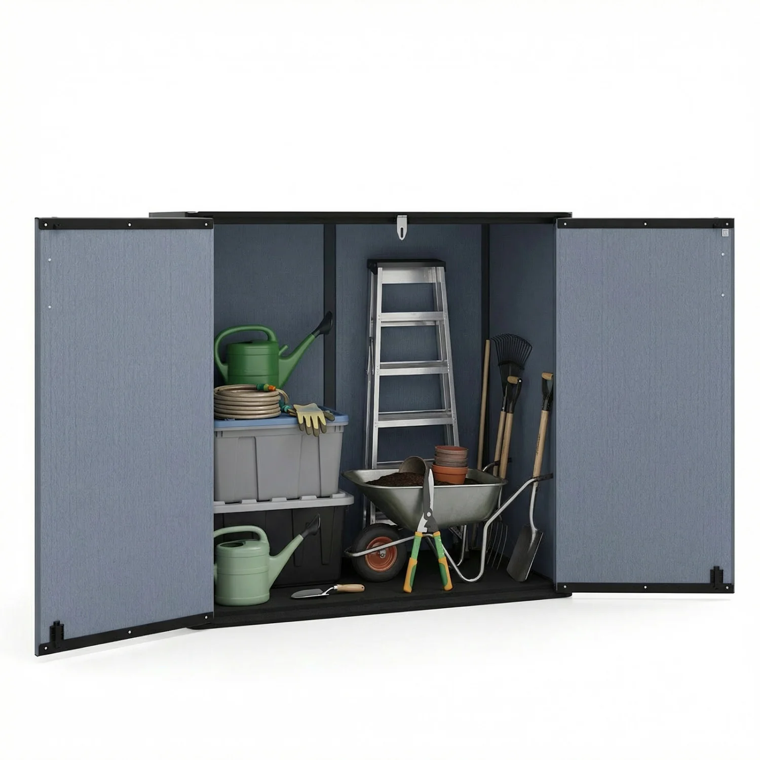 Outdoor Storage Shed, 23.5 Cu.ft, Lockable Door, Gray