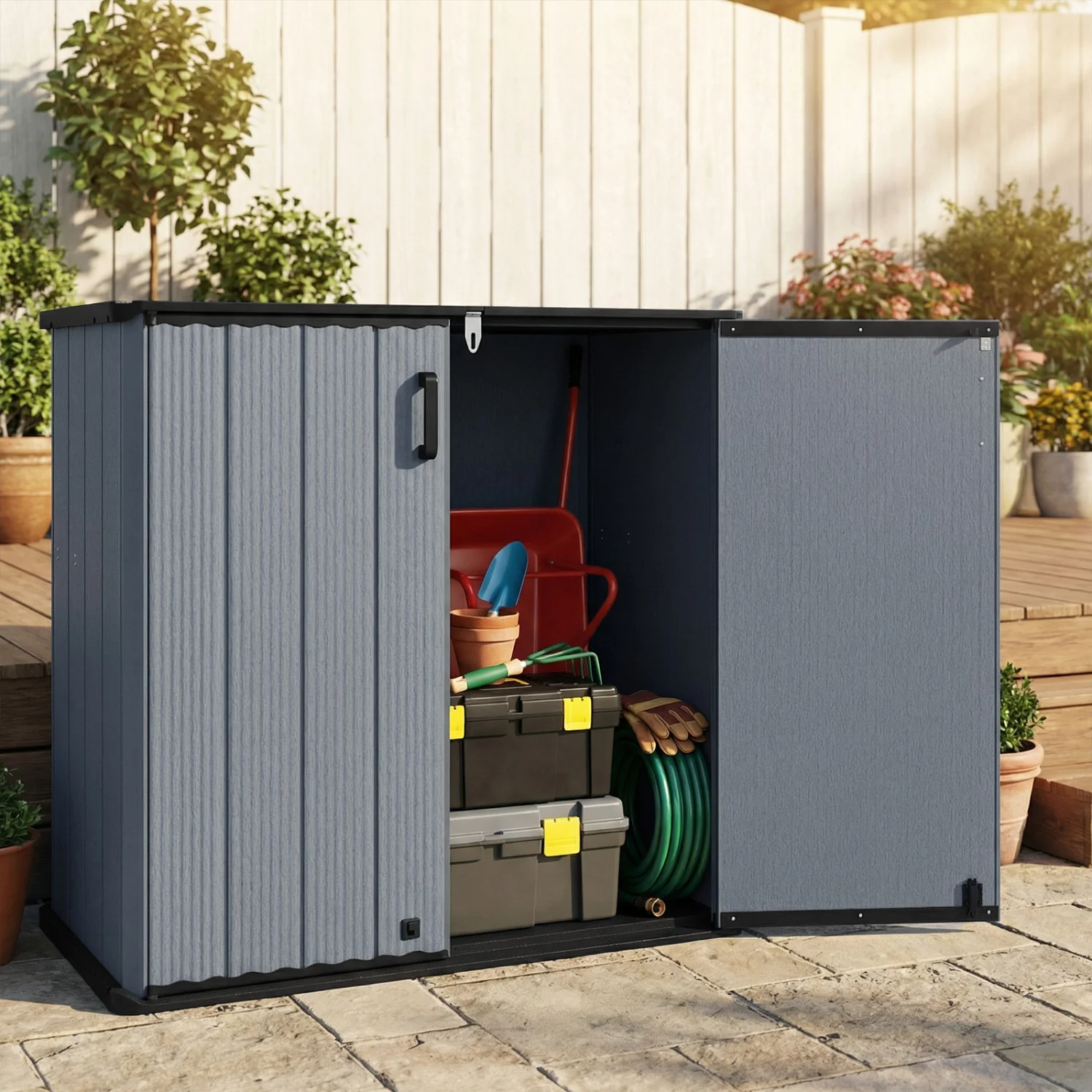 Outdoor Storage Shed, 23.5 Cu.ft, Lockable Door, Gray - Image 3