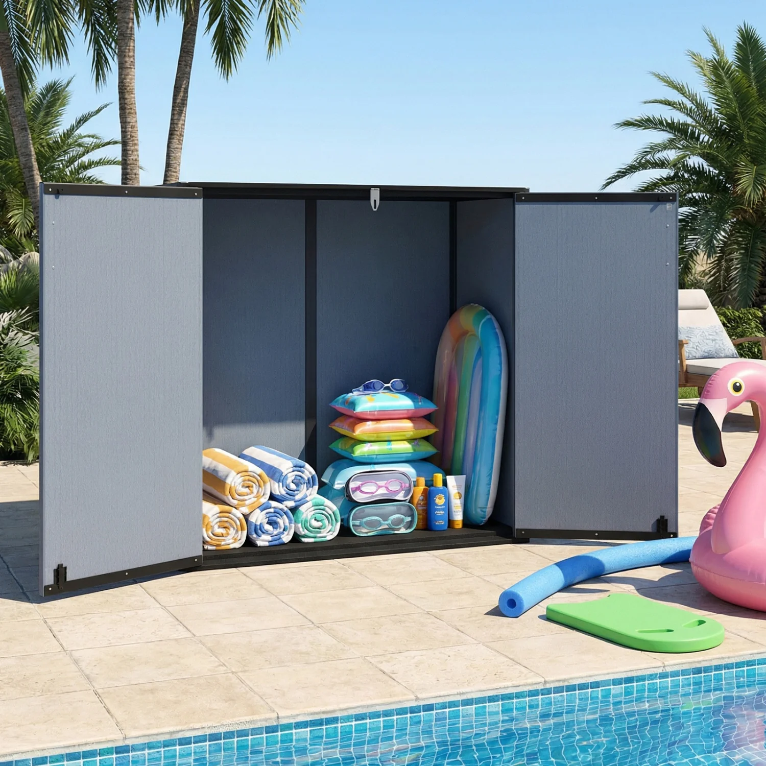 Outdoor Storage Shed, 23.5 Cu.ft, Lockable Door, Gray - Image 6