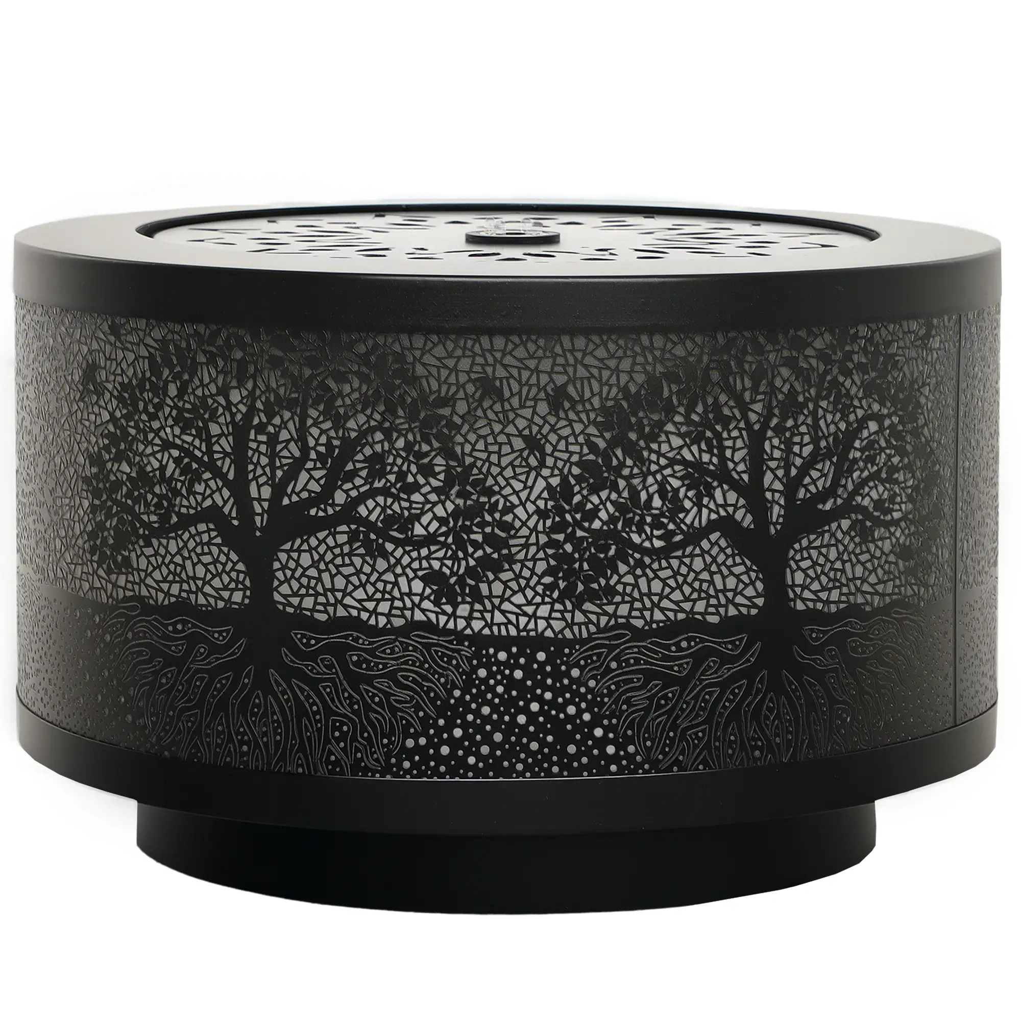 Outdoor Water Fountain with LED Lights, 10" Tall, Black