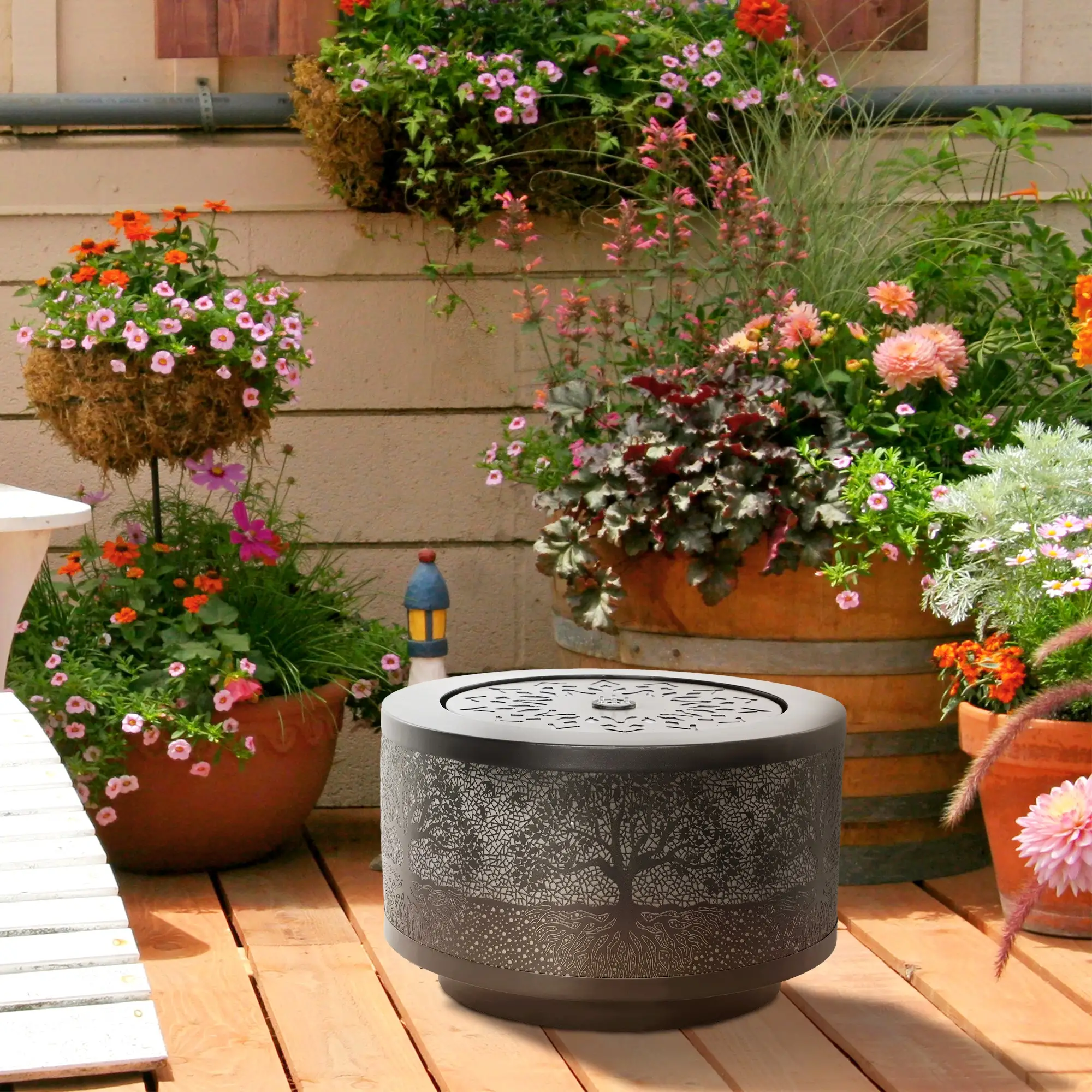 Outdoor Water Fountain with LED Lights, 10" Tall, Black - Image 9