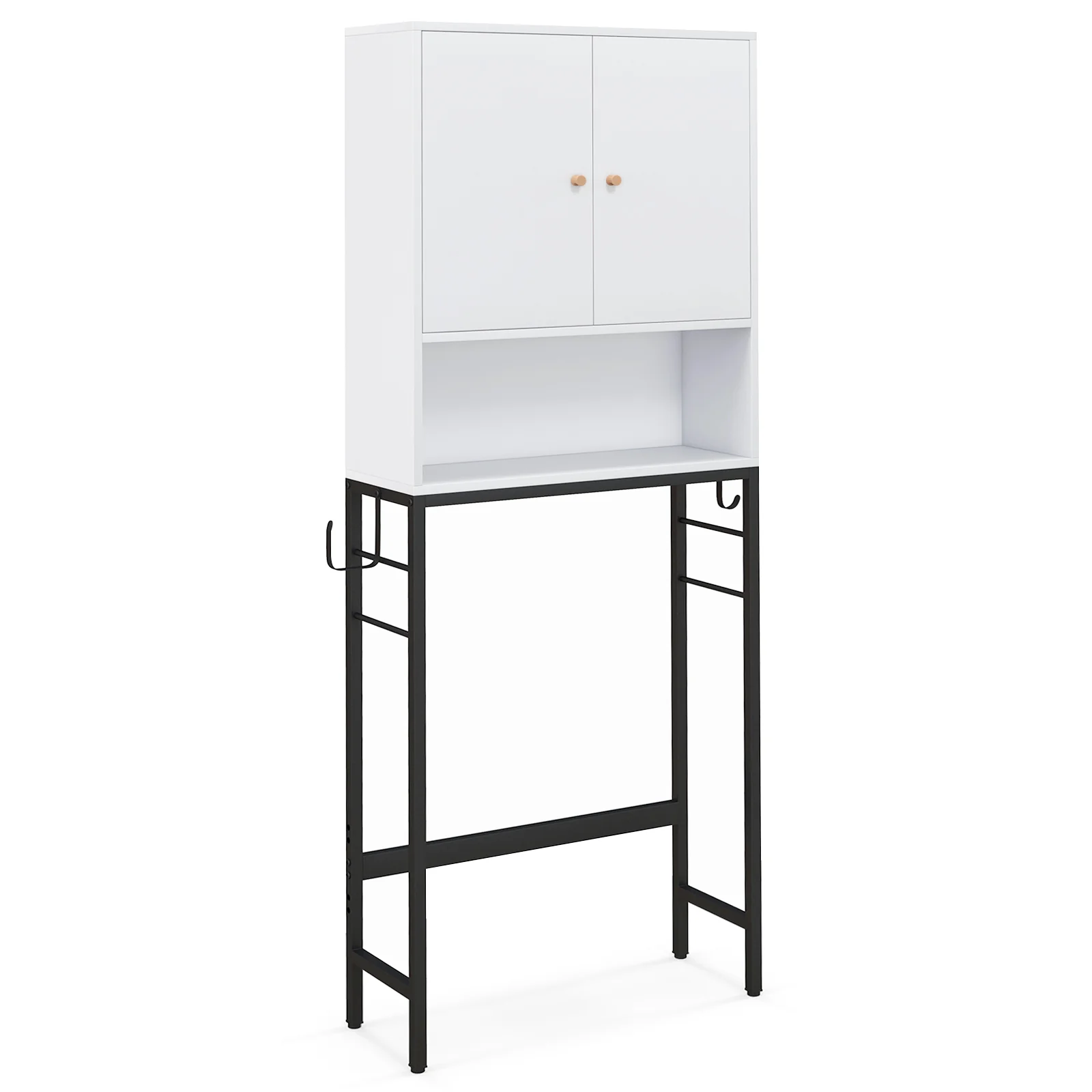 Over The Toilet Storage Cabinet, 2 Doors, Adjustable Shelf, White - Image 4