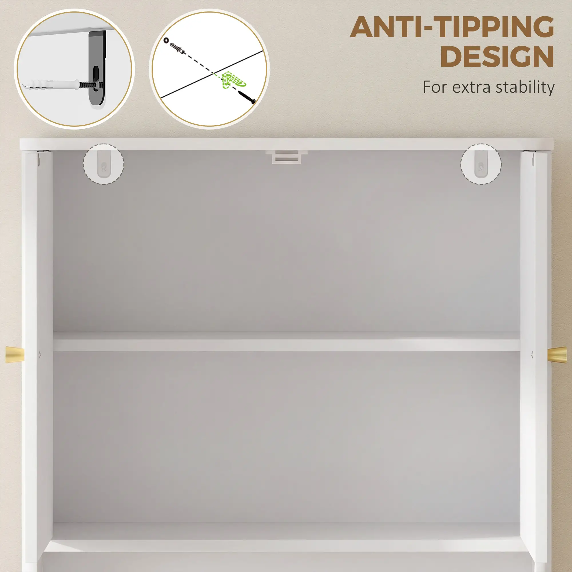 Over The Toilet Storage Cabinet, Adjustable Shelf, Open Shelf, White - Image 10