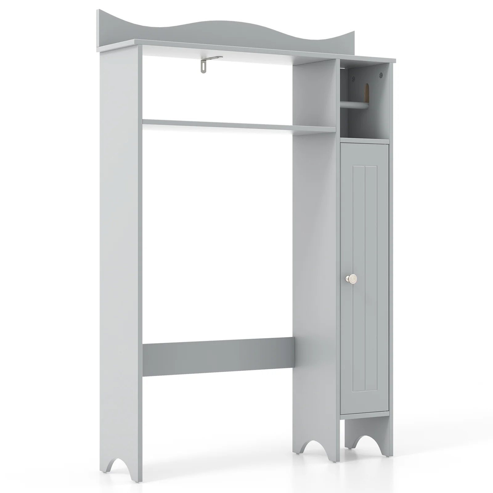 Over The Toilet Storage Cabinet, Toilet Paper Holder, Gray - Image 4
