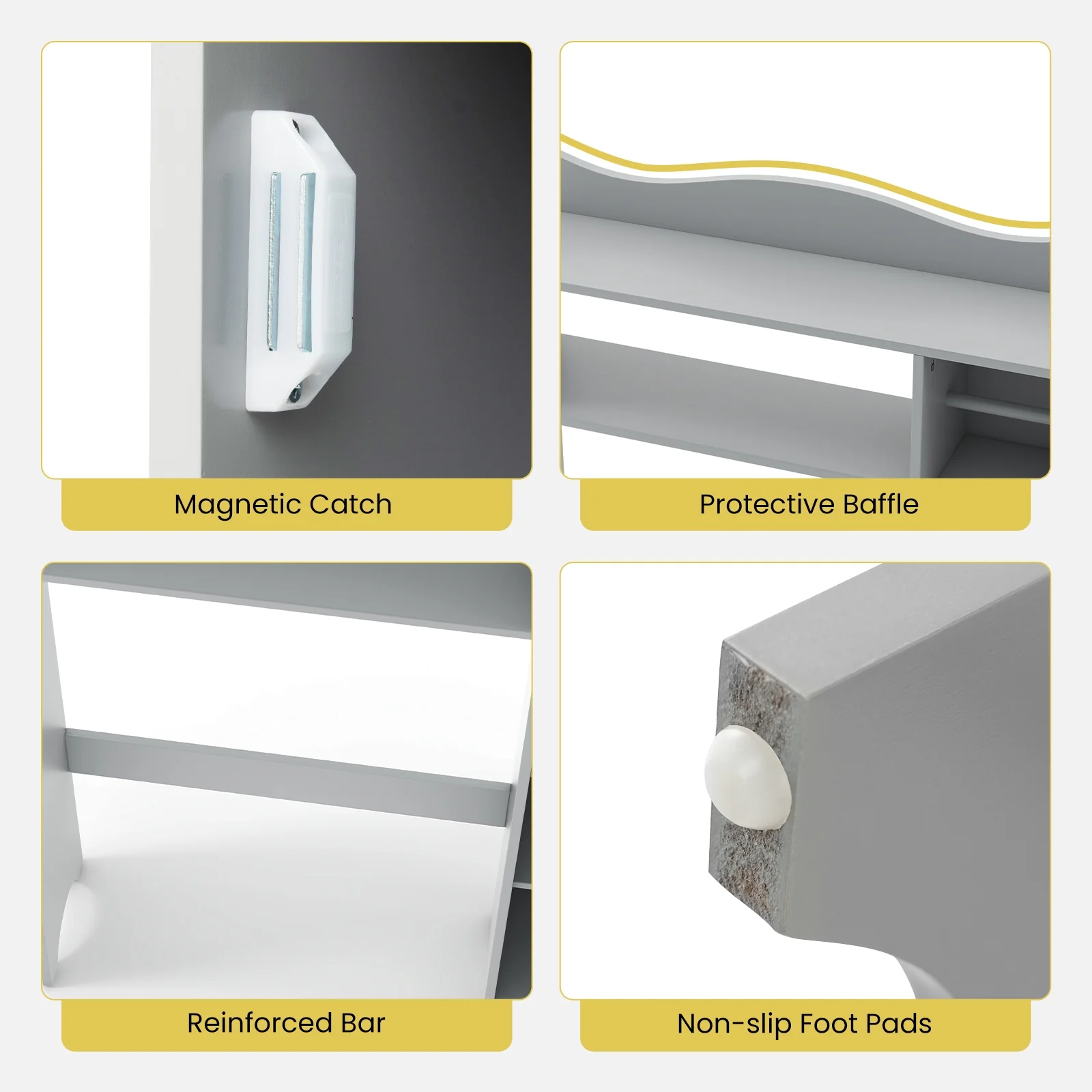 Over The Toilet Storage Cabinet, Toilet Paper Holder, Gray - Image 9