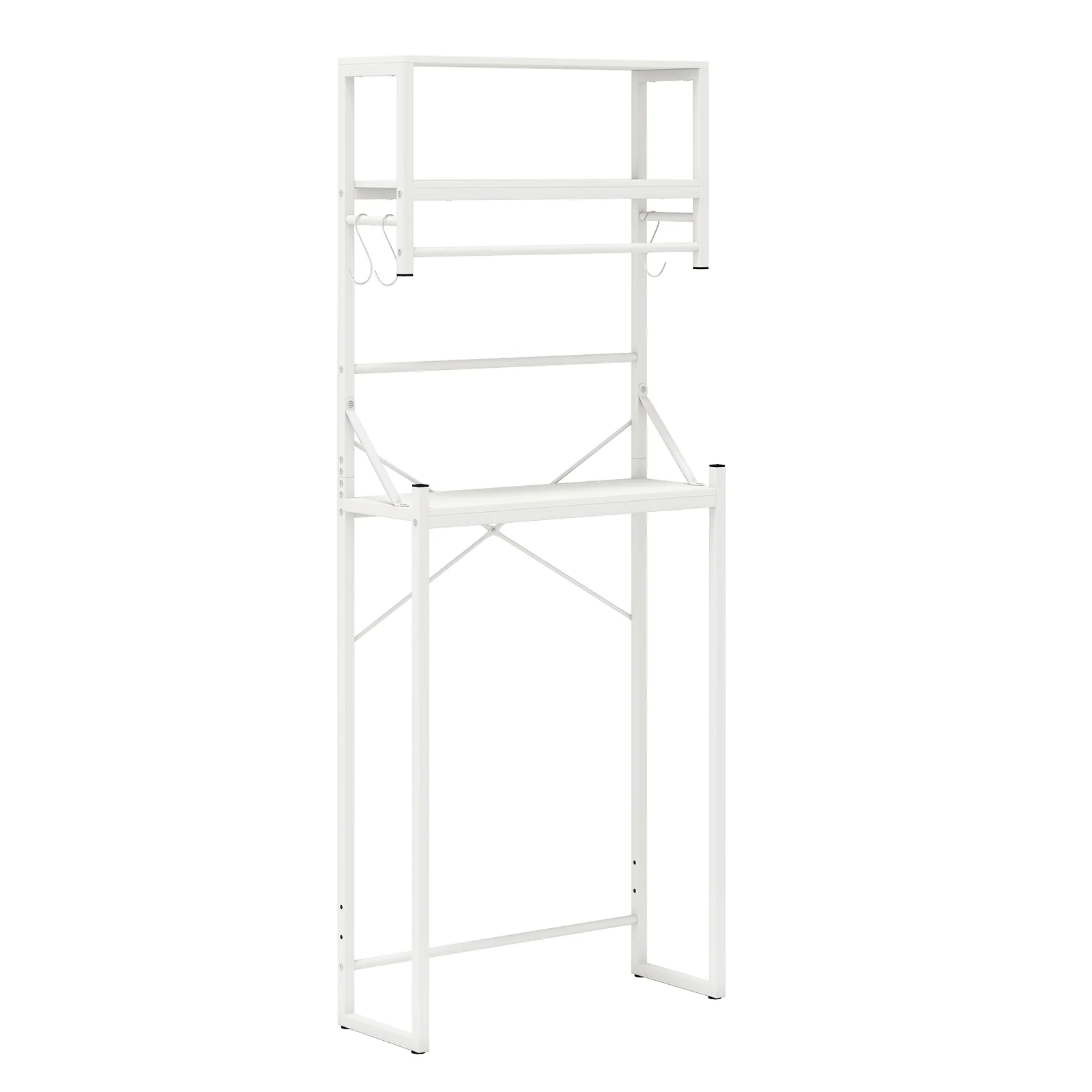 Over the Toilet Storage Rack 3-Tier Over Toilet Bathroom Organizer with Towel Holder, White - Image 5