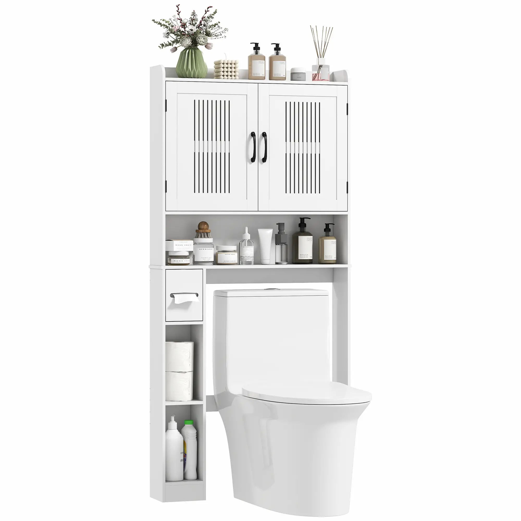 Over Toilet Storage Cabinet, Adjustable Shelf, Toilet Paper Holder - Image 11