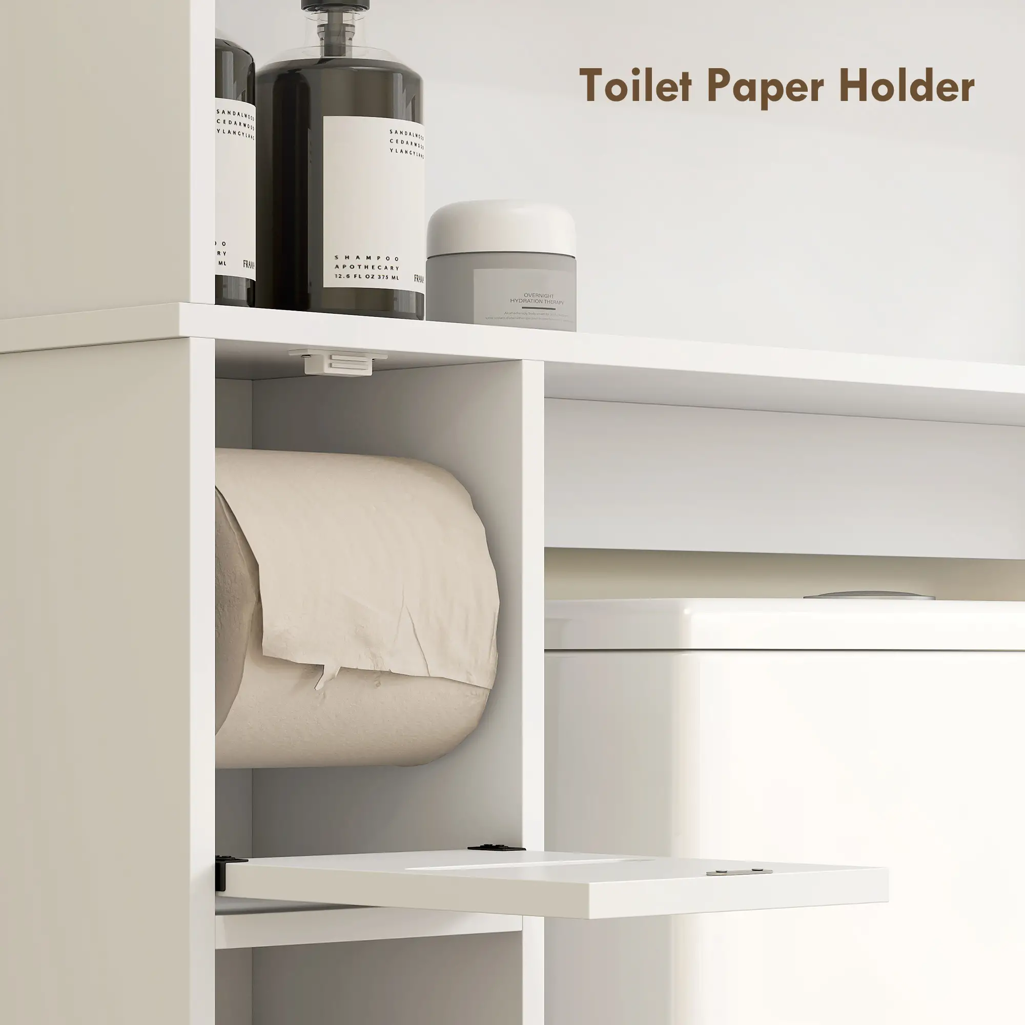 Over Toilet Storage Cabinet, Adjustable Shelf, Toilet Paper Holder - Image 7