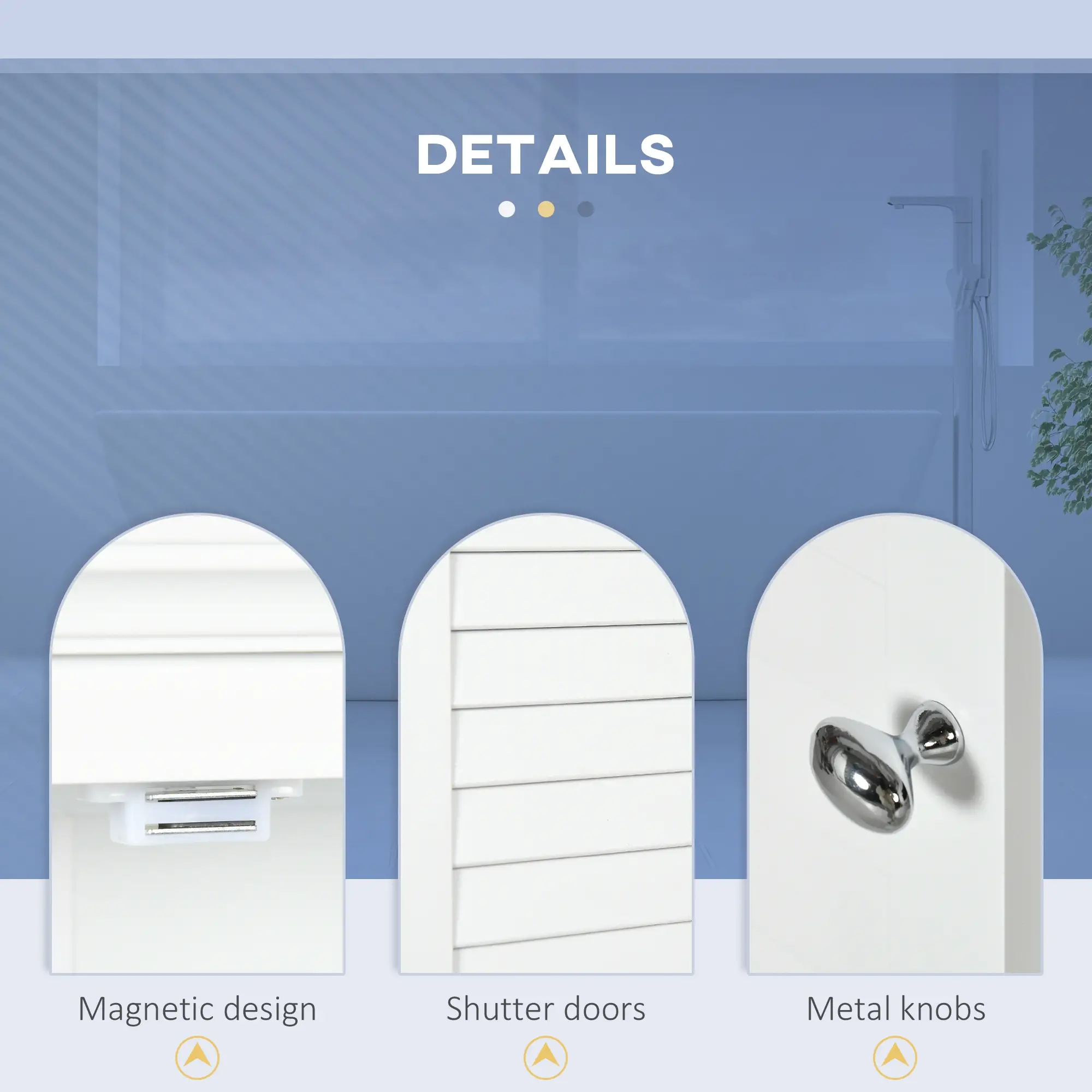 Over Toilet Storage Cabinet, Adjustable Shelf, White - Image 6