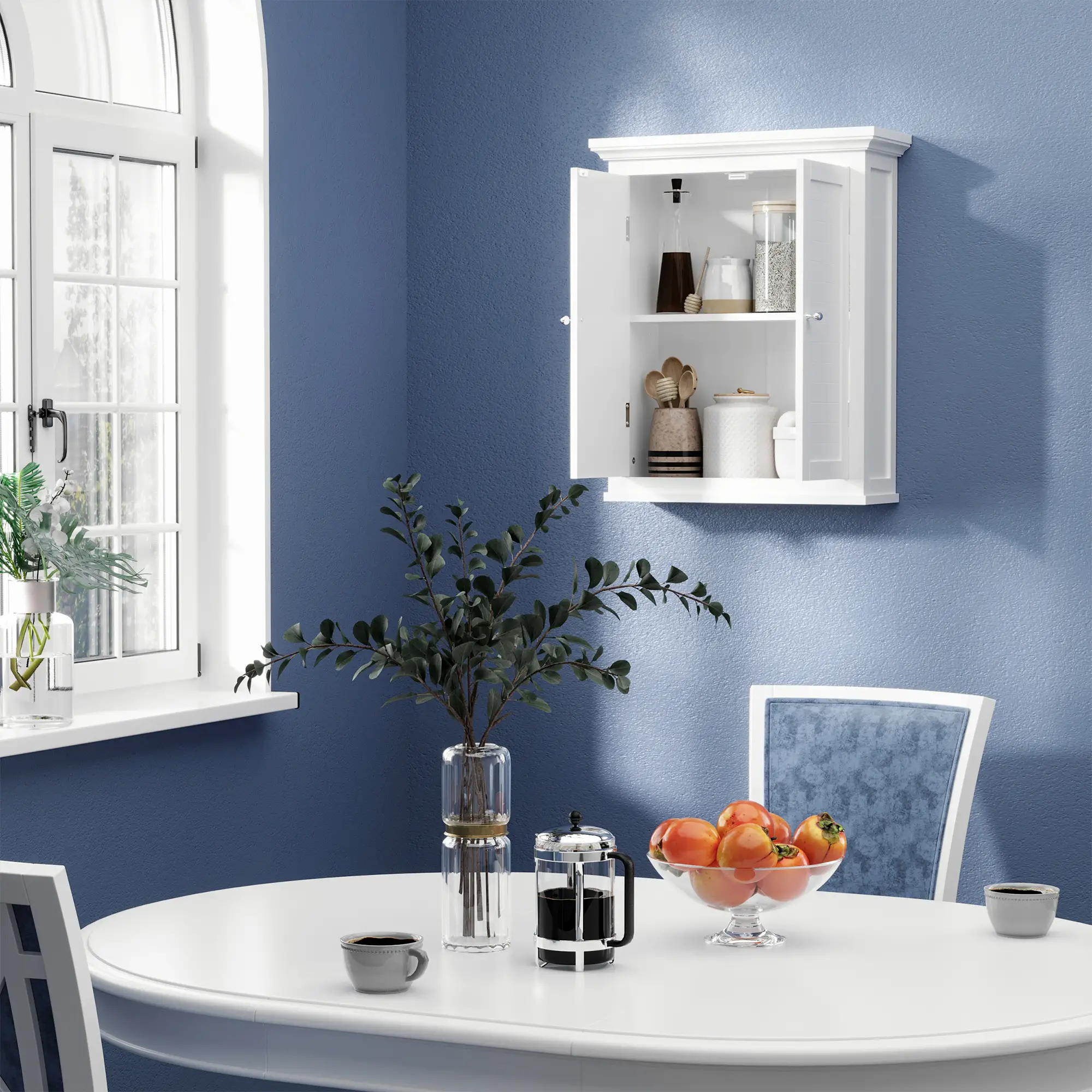 Over Toilet Storage Cabinet, Adjustable Shelf, White - Image 8