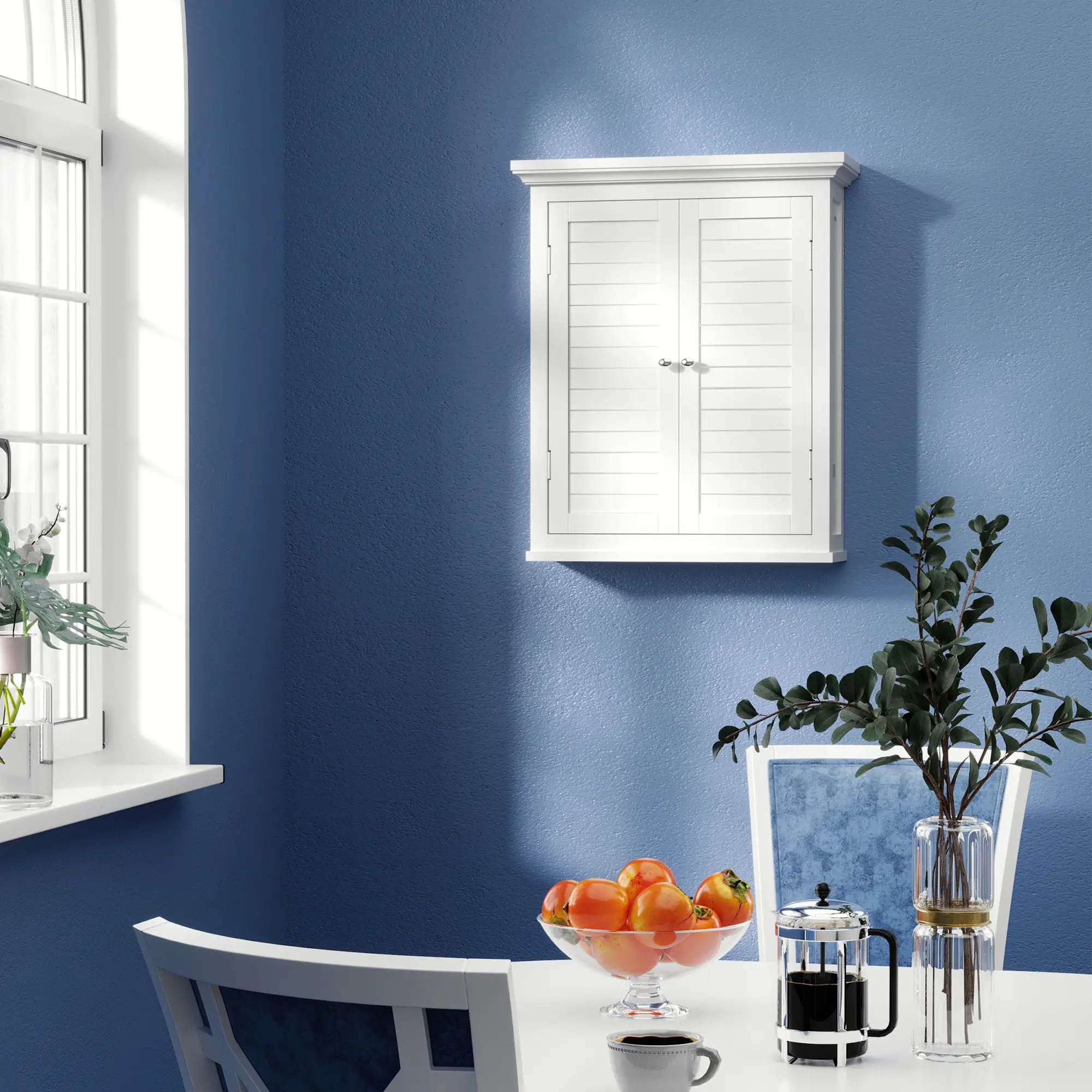 Over Toilet Storage Cabinet, Adjustable Shelf, White - Image 9