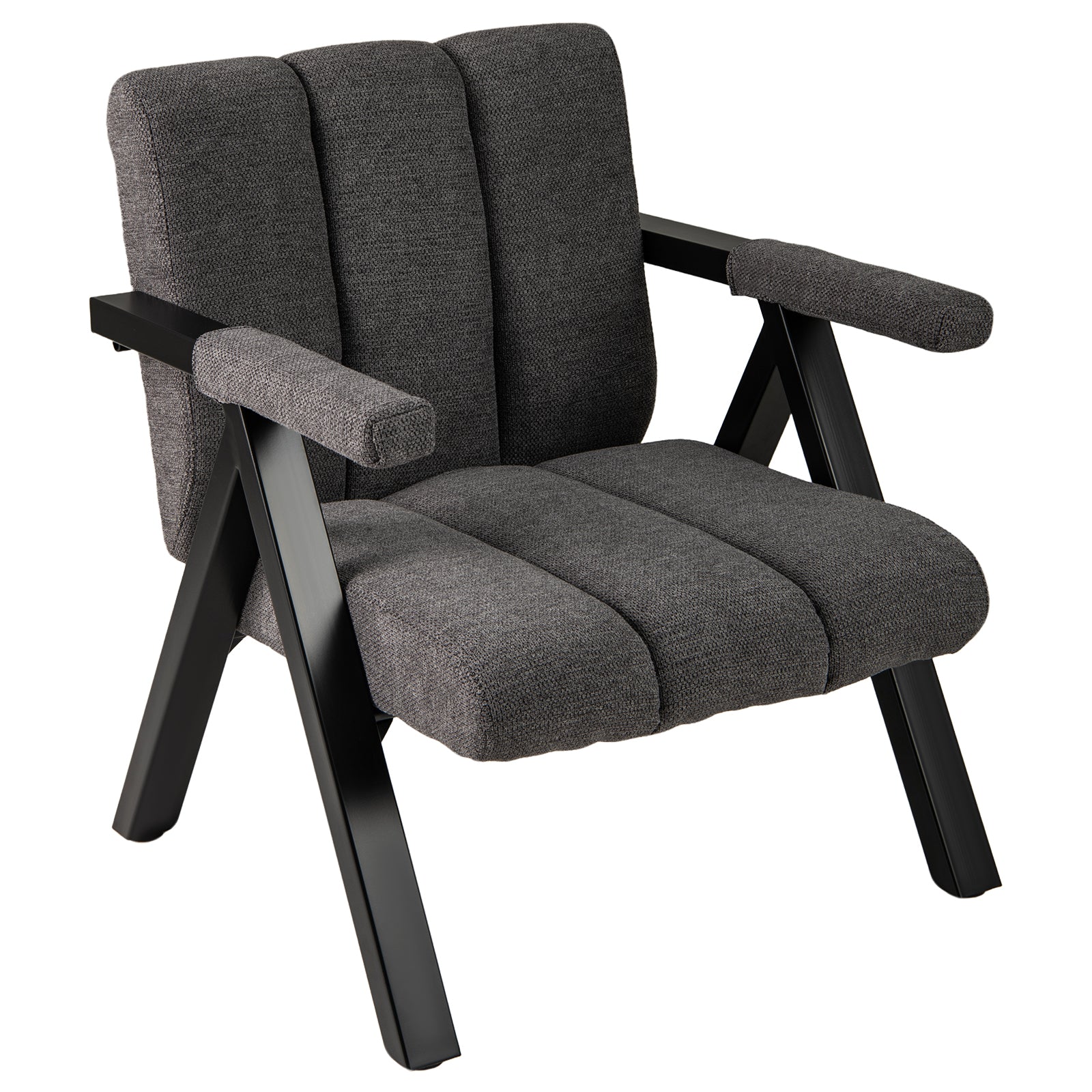 Oversized Accent Chair, Metal Frame, Gray - Image 4