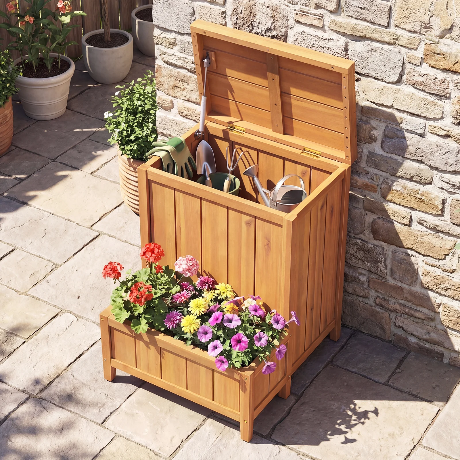 Package Delivery Box With Planter Box, Natural - Image 6
