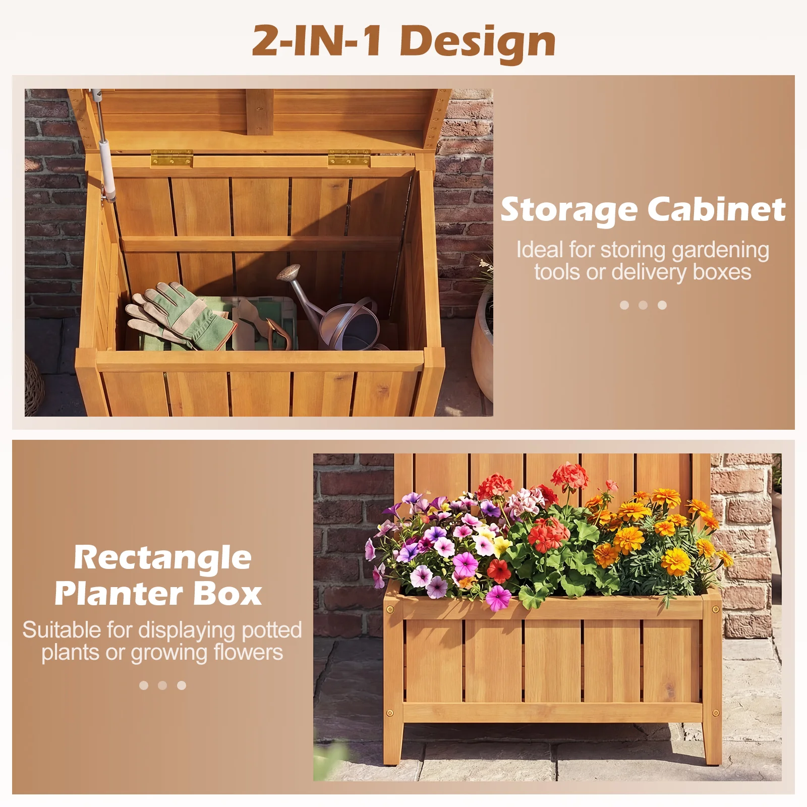 Package Delivery Box With Planter Box, Natural - Image 7