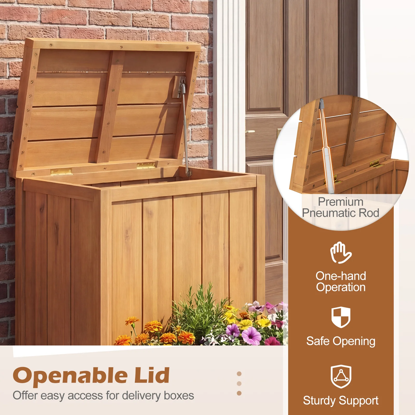 Package Delivery Box With Planter Box, Natural - Image 8