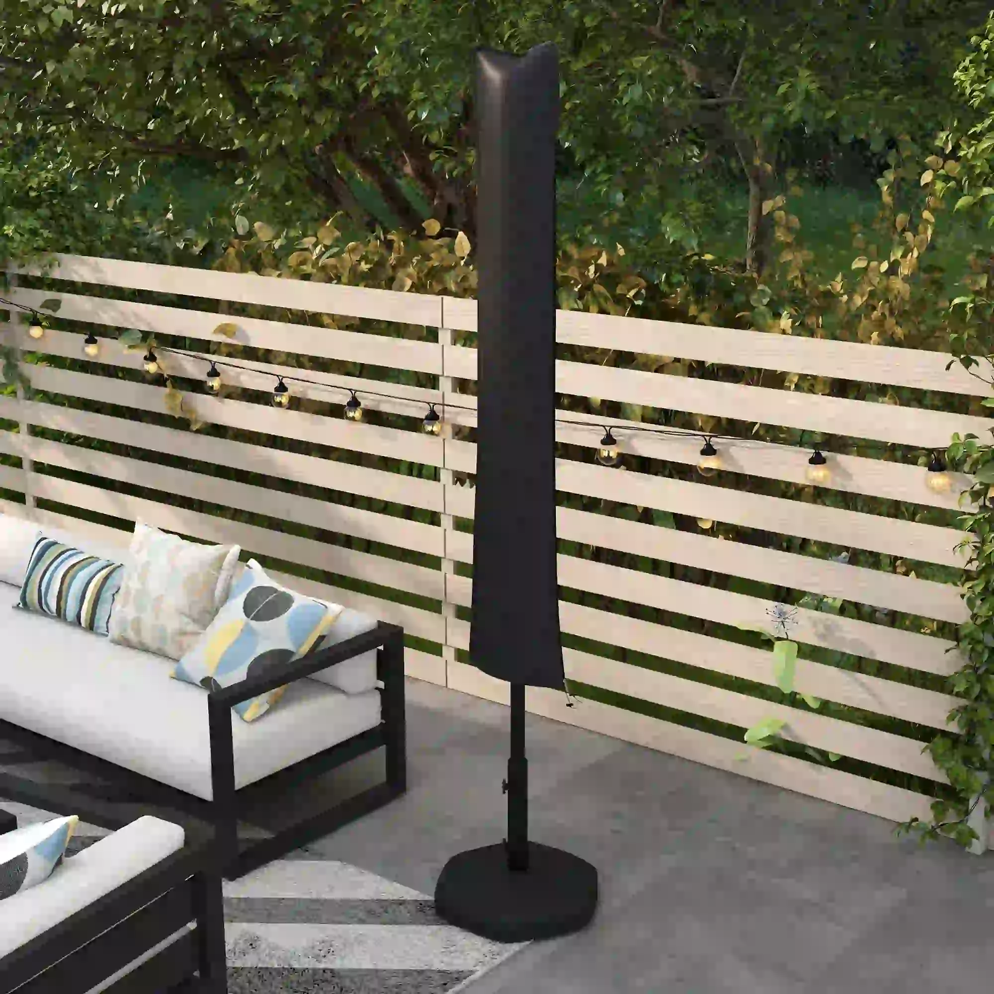 Parasol Cover, Patio Cantilever Umbrella, Black - Image 6