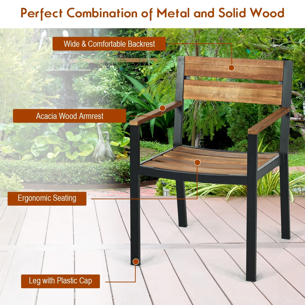 Patented 7-Piece Patio Dining Table Set, Natural - Image 9