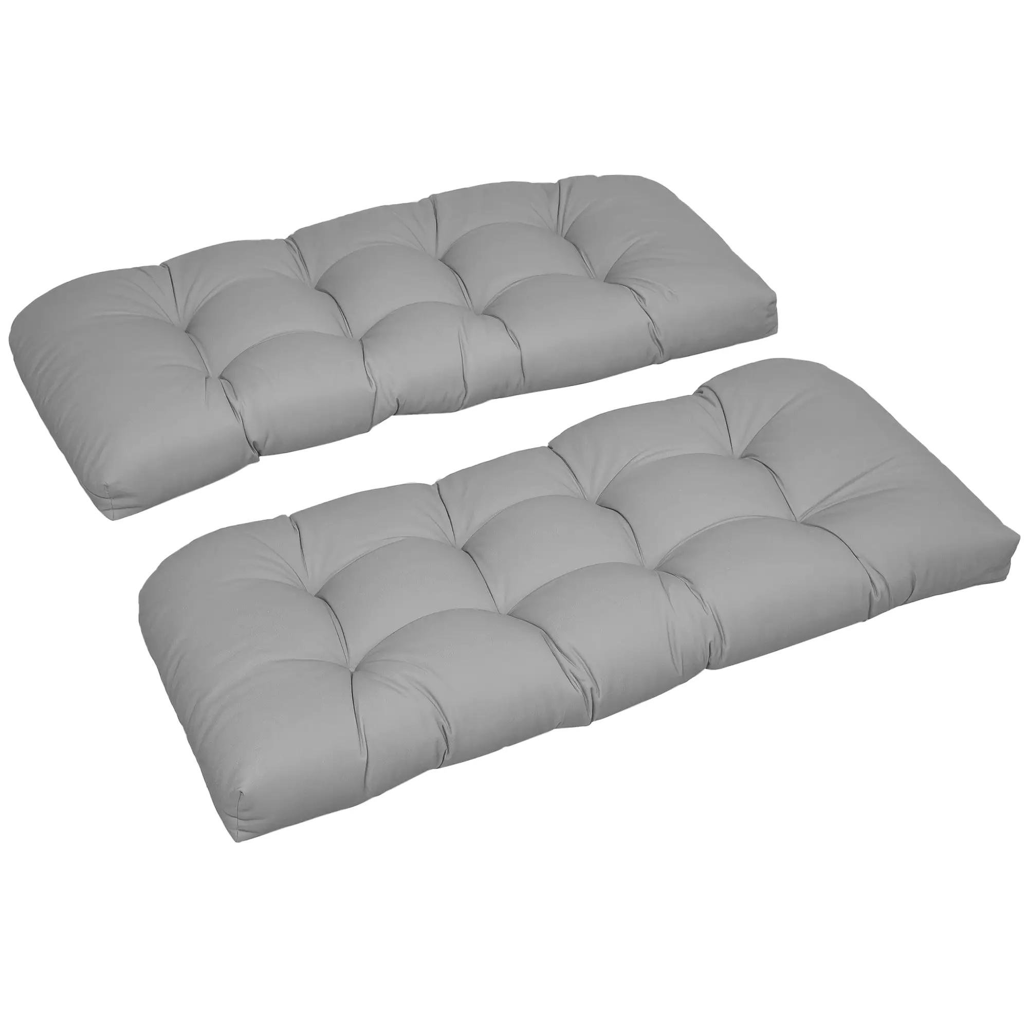 Patio Bench Replacement Cushions, 2 Seater, 43" x 19" x 3", Gray