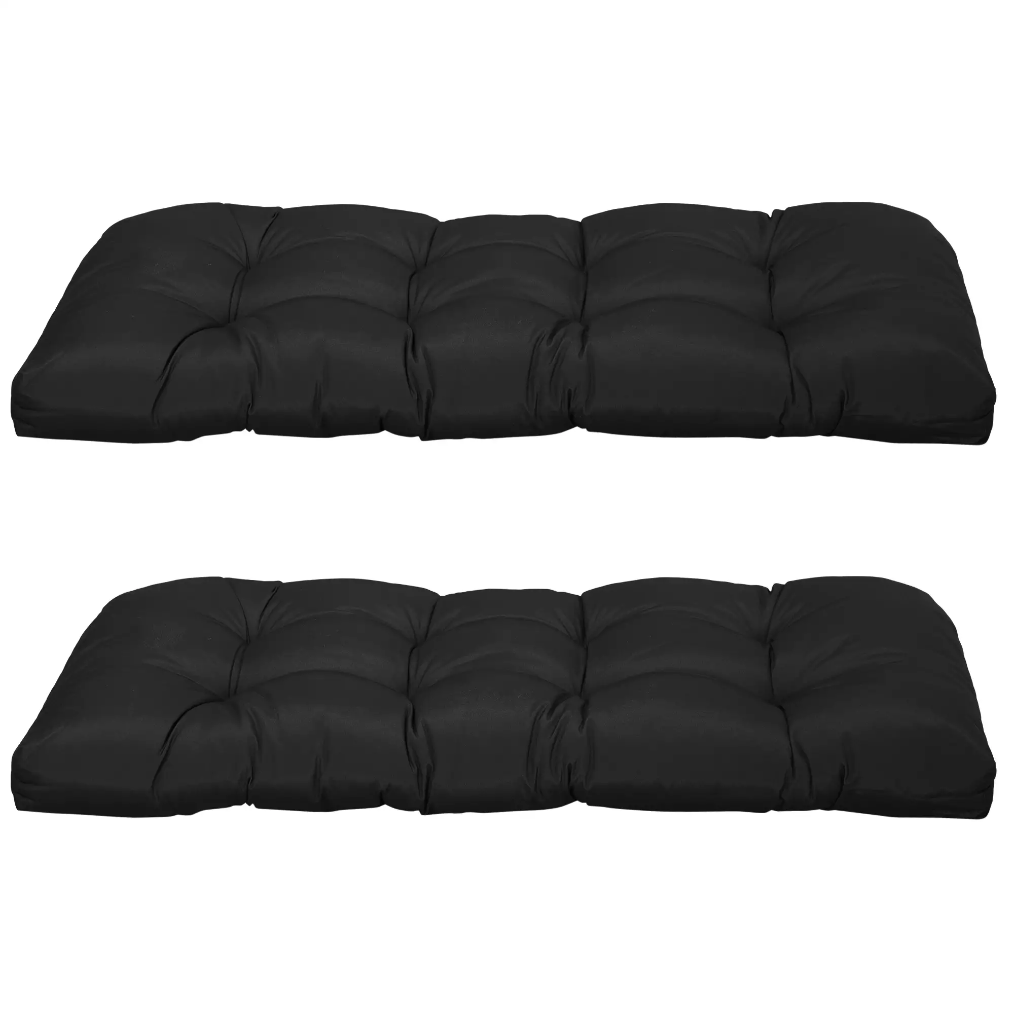 Patio Bench Replacement Cushions, Set of 2, 43" x 19" x 3", Black - Image 11