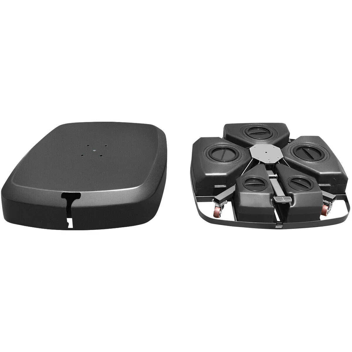 Patio Cantilever Offset Umbrella Base With Wheels, Black - Image 4