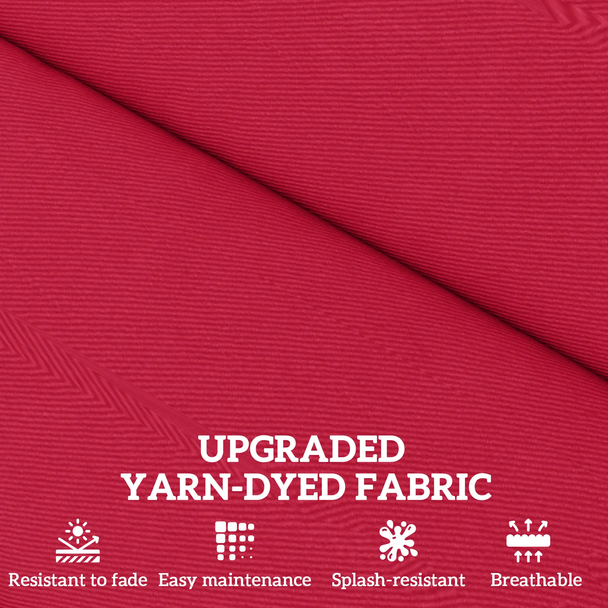 Patio Chair Cushion Set, 2-Piece, With Ties, Wine Red - Image 4