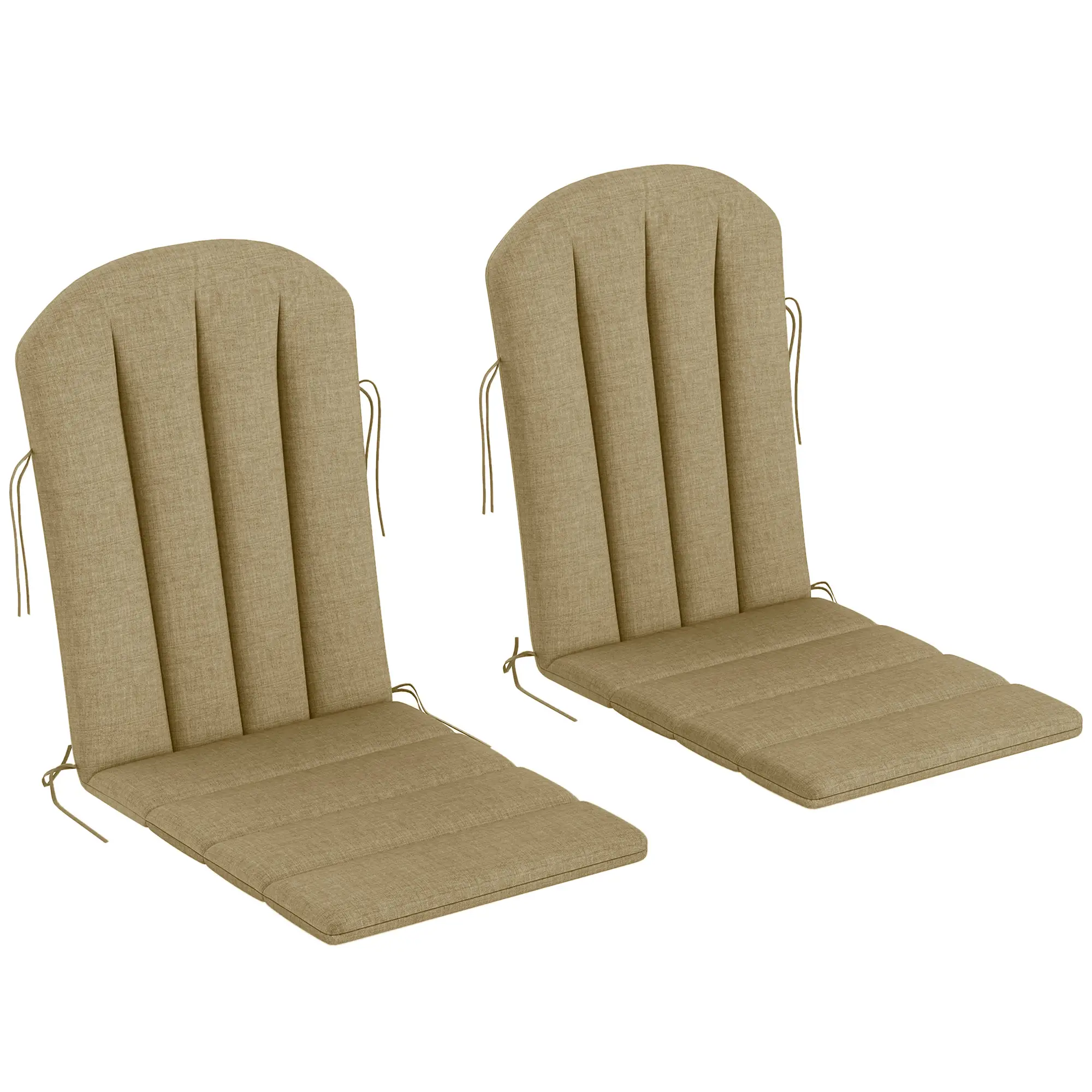 Patio Chair Cushions Set, High Back Adirondack, High-Density Foam, Beige - Image 11