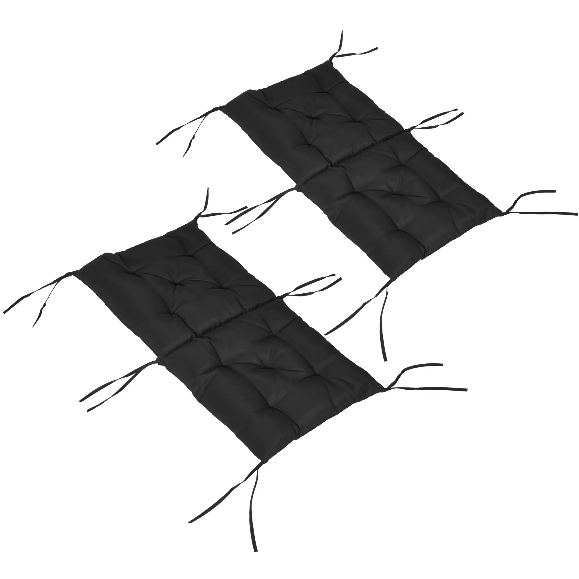 Patio Chair Cushions Set of 2, 39" x 20" x 3", Outdoor Tufted, Black - Image 11