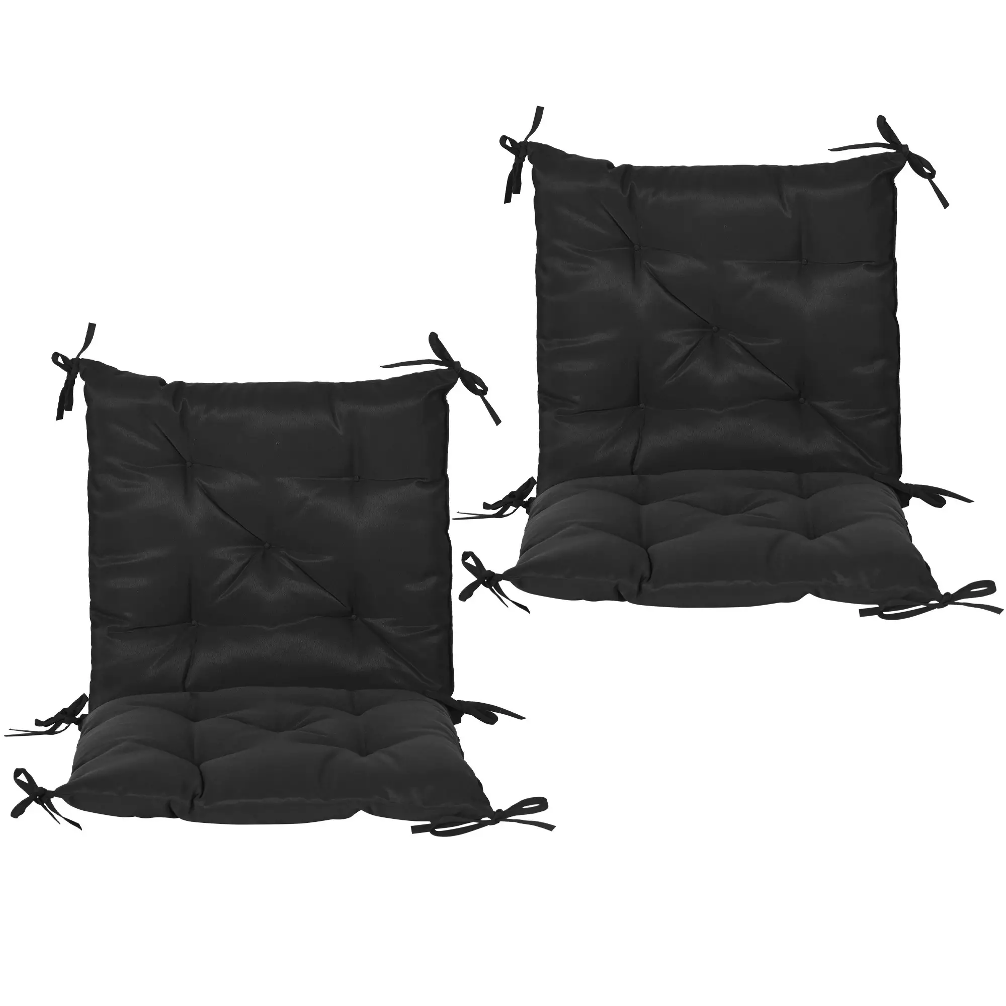 Patio Chair Cushions Set of 2, 39" x 20" x 3", Outdoor Tufted, Black - Image 7