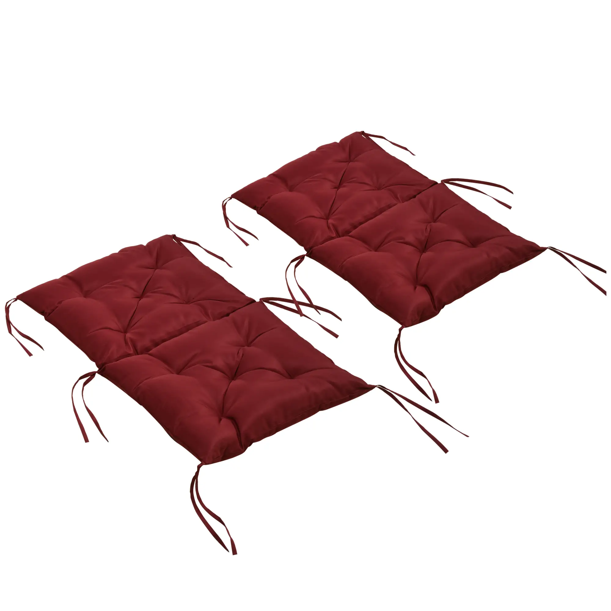 Patio Chair Cushions, Set of 2, 39" x 20" x 3", Wine Red - Image 11