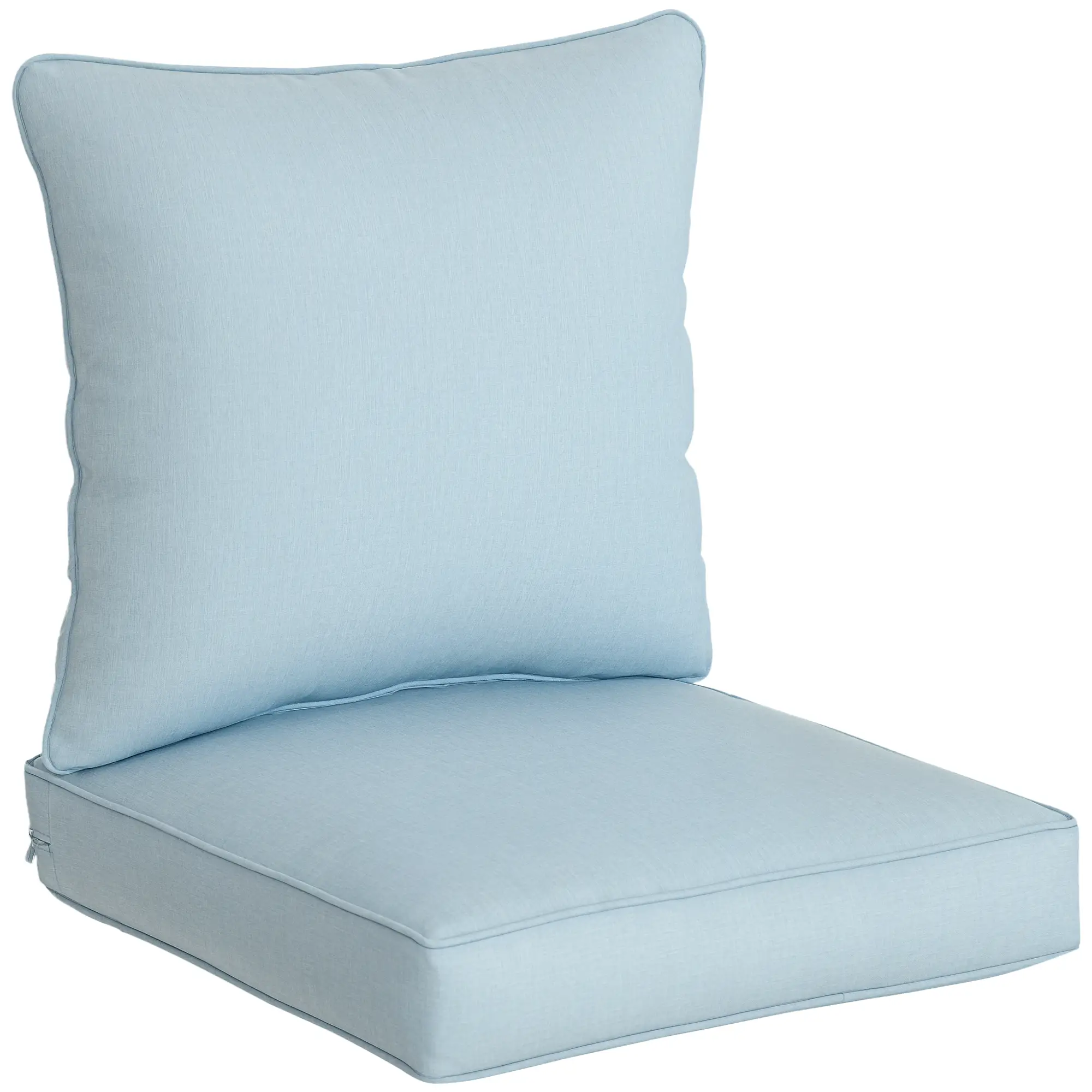 Patio Chair Cushions, Thick Deep Seat, Light Blue