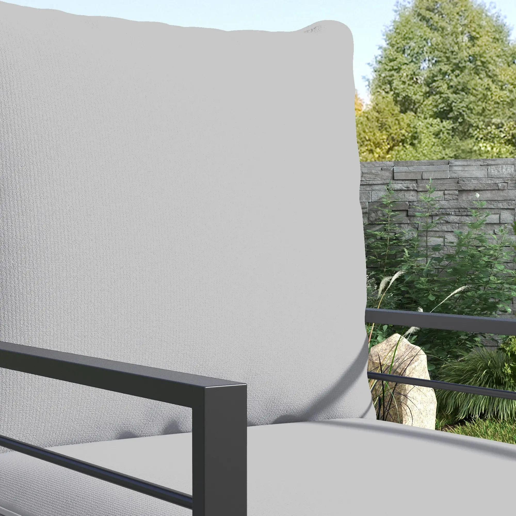 Patio Chair Cushions, Thick Deep Seat, Light Grey - Image 9