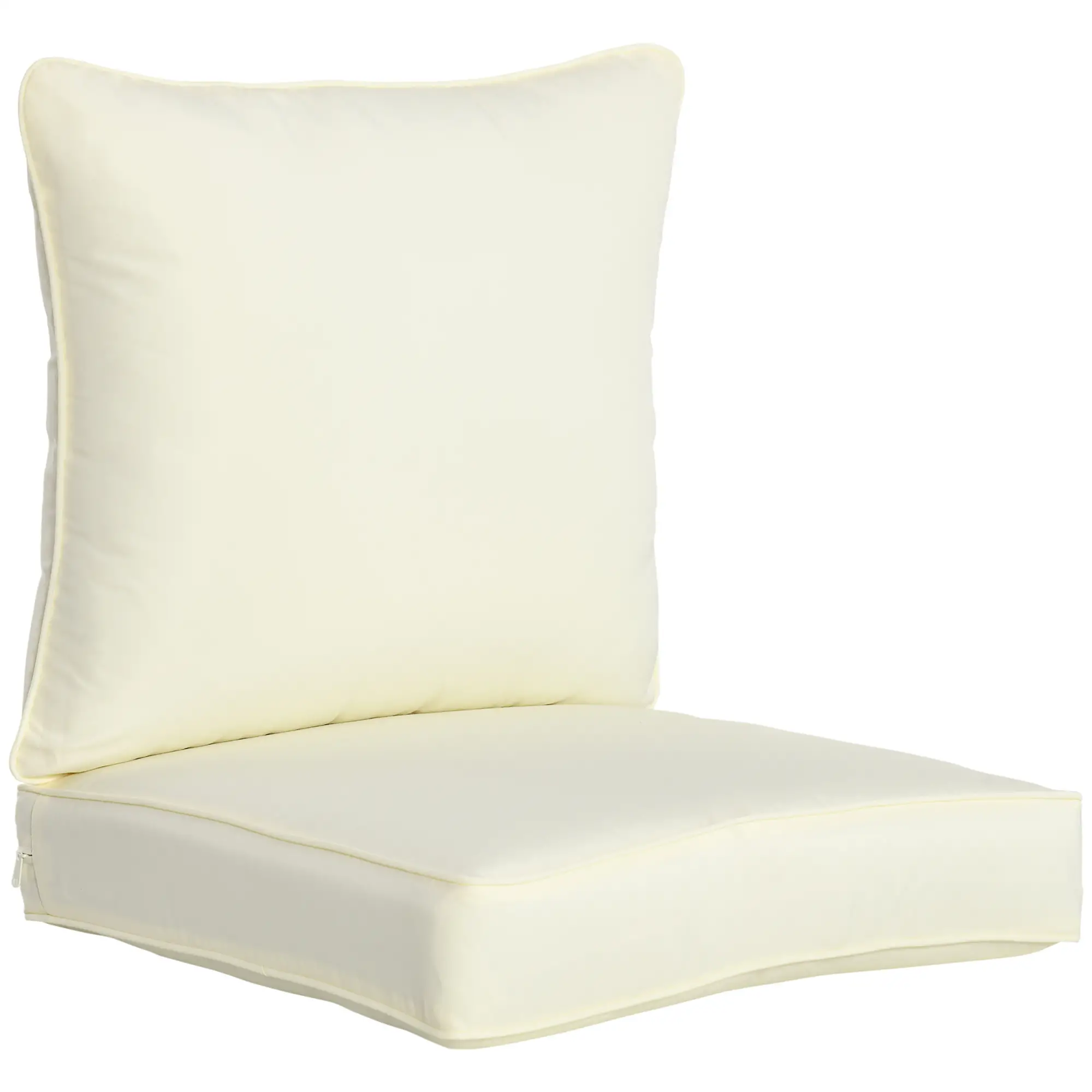 Patio Chair Cushions, Thick Deep Seat with Back Cushion, Cream White - Image 11
