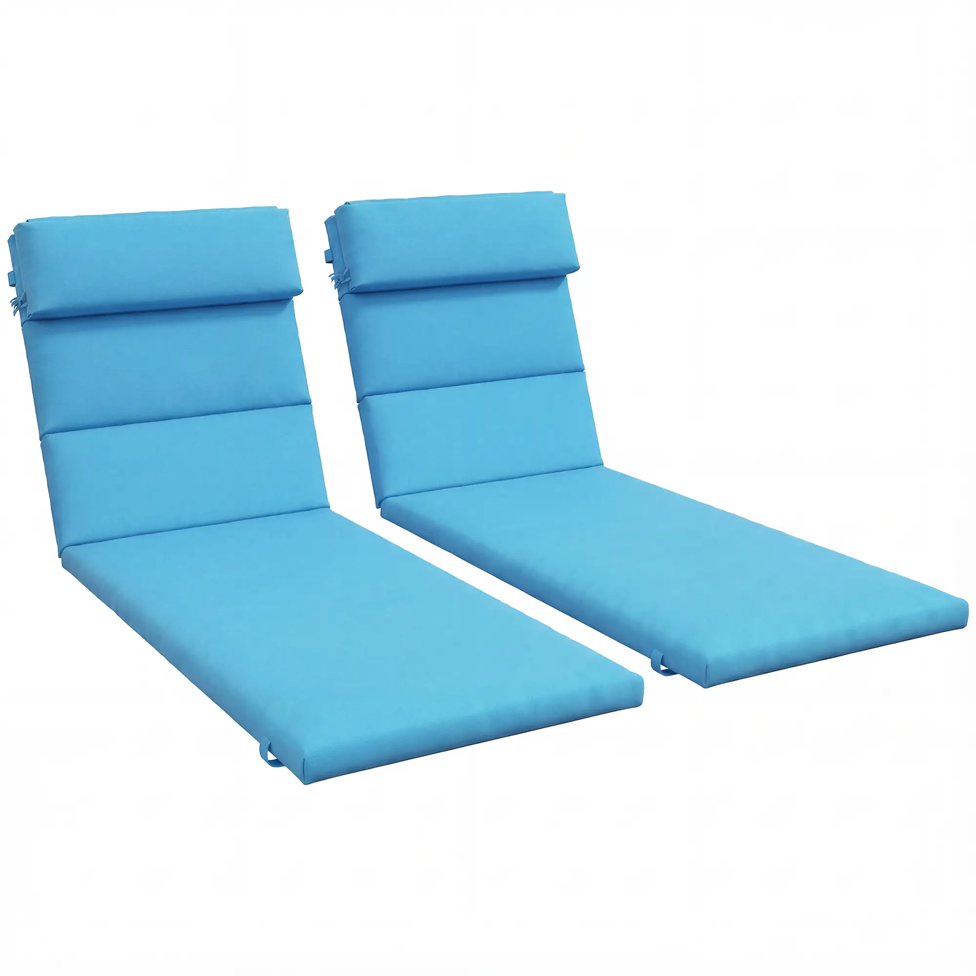 Patio Chaise Lounge Chair Cushions, Set of 2, Turquoise - Image 11