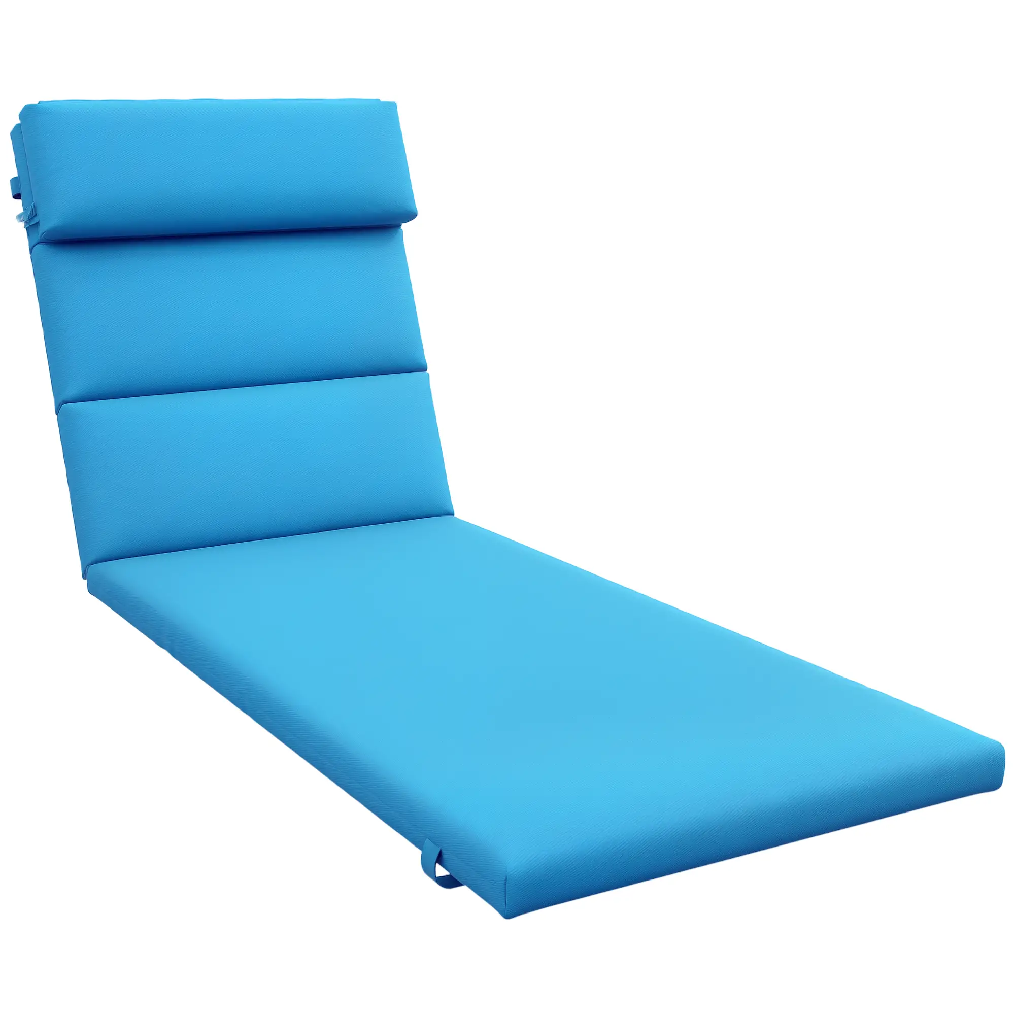 Patio Chaise Lounge Cushion, Sun Lounger Pad with Headrest, Turquoise - Image 11