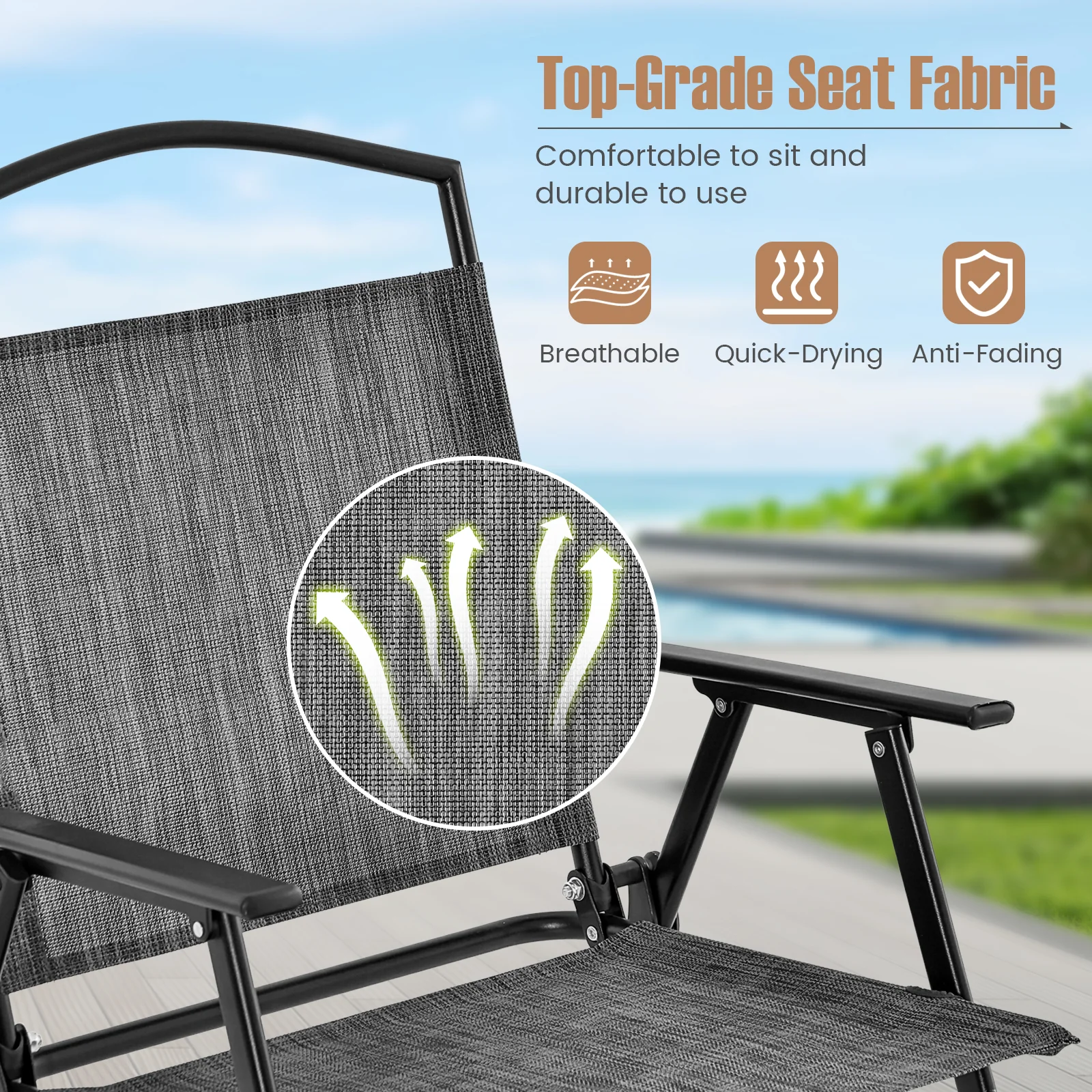 Patio Dining Set For 4, Gray - Image 8