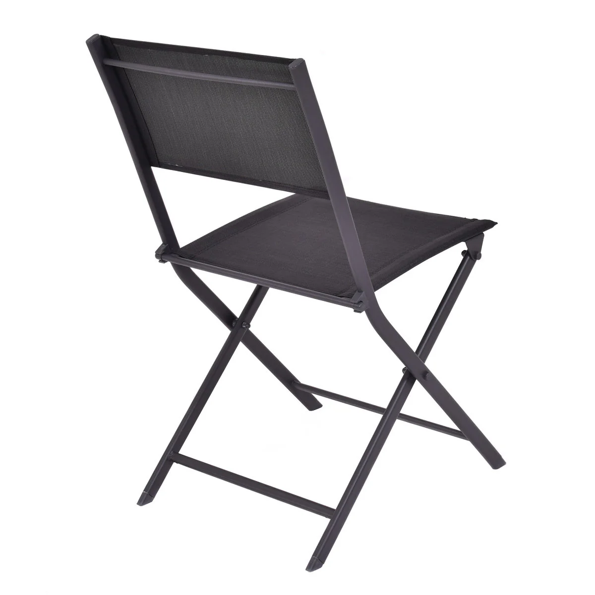Patio Folding Chairs Set Of 4, Black - Image 3