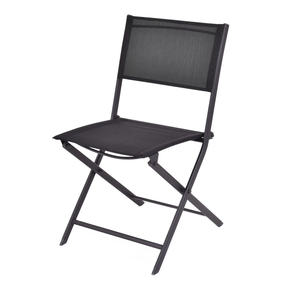 Patio Folding Chairs Set Of 4, Black - Image 4