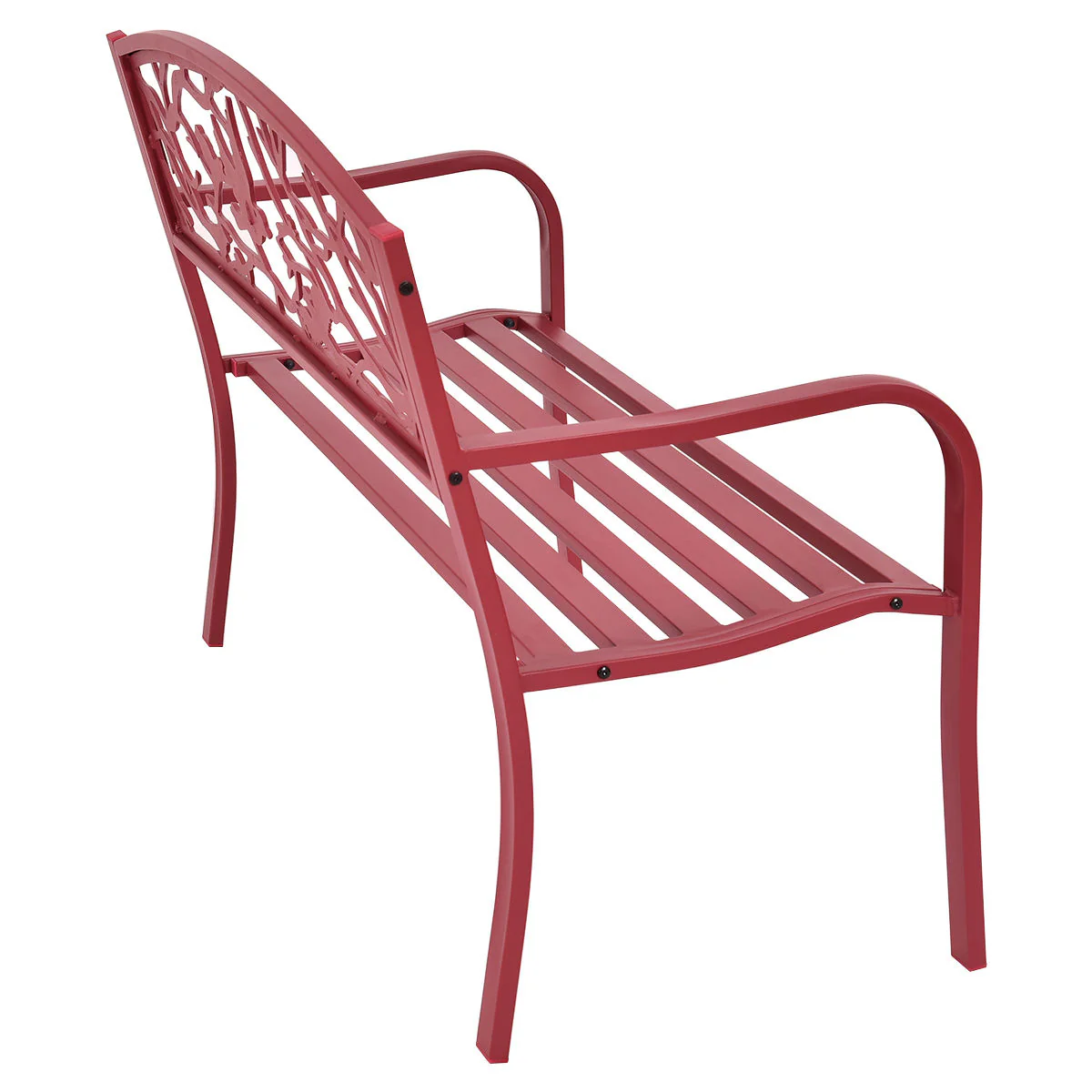 Patio Garden Bench, Outdoor Furniture, Red - Image 10